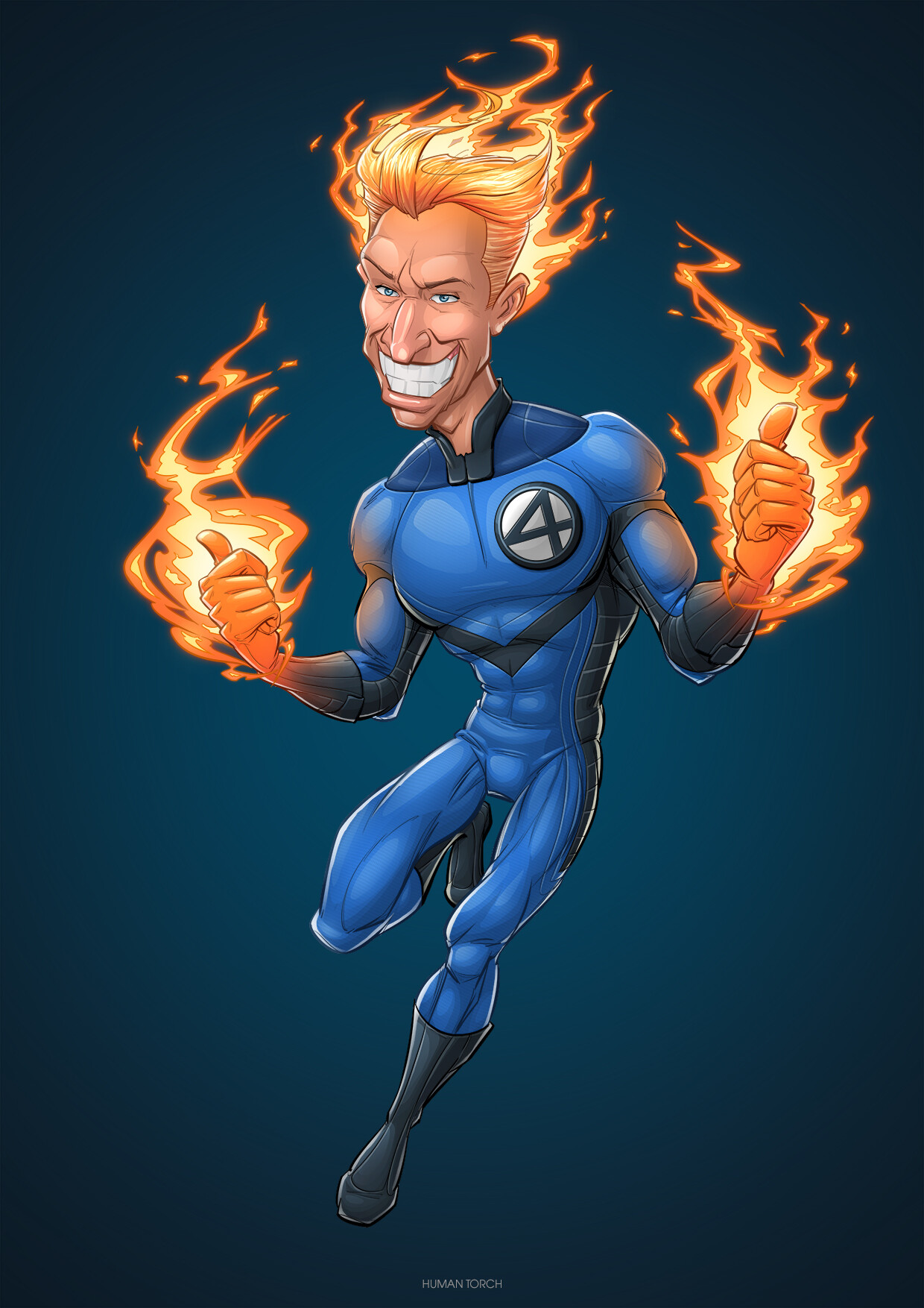 Human Torch (Caricature of a Friend), valentine valejo 