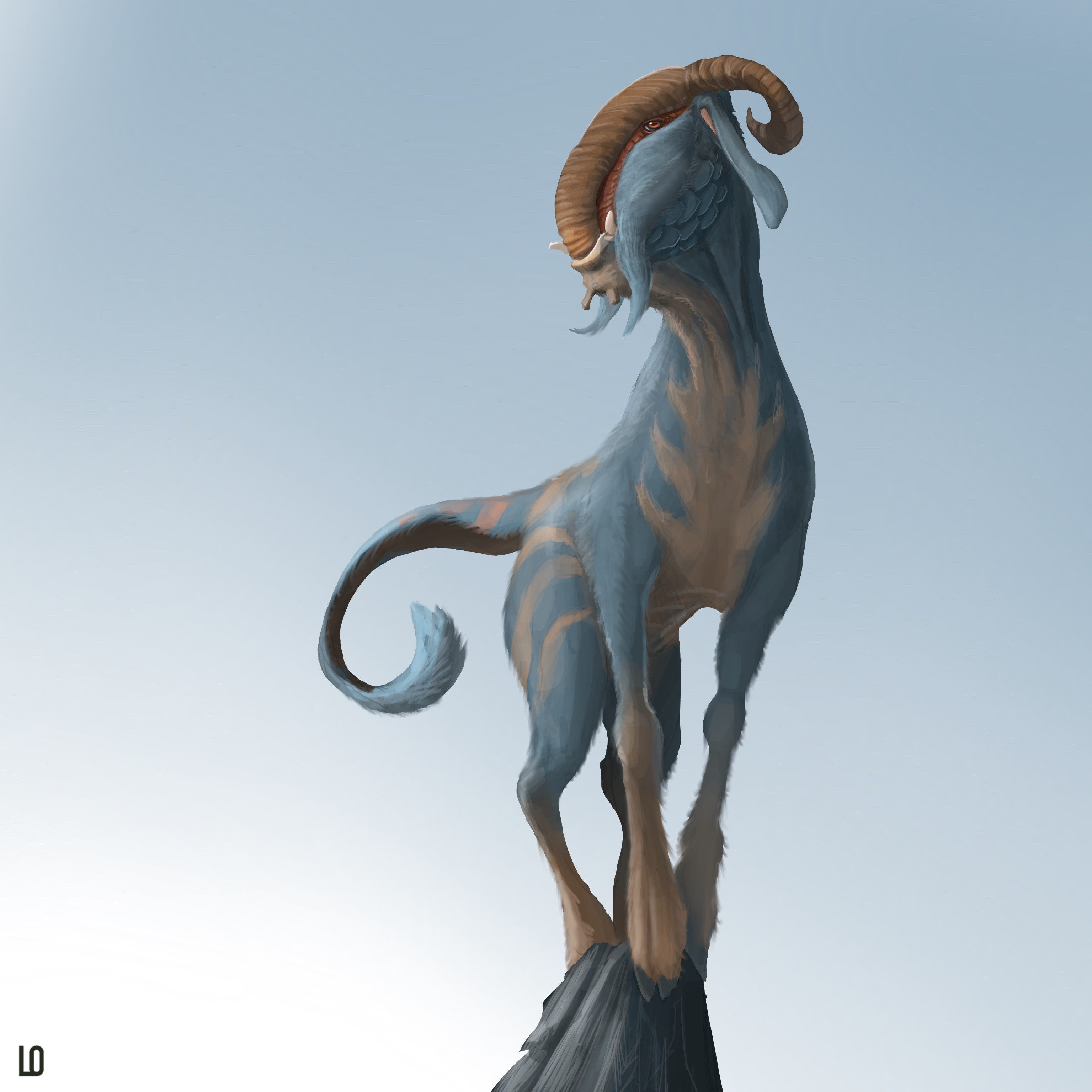 Fantasy goat standing 