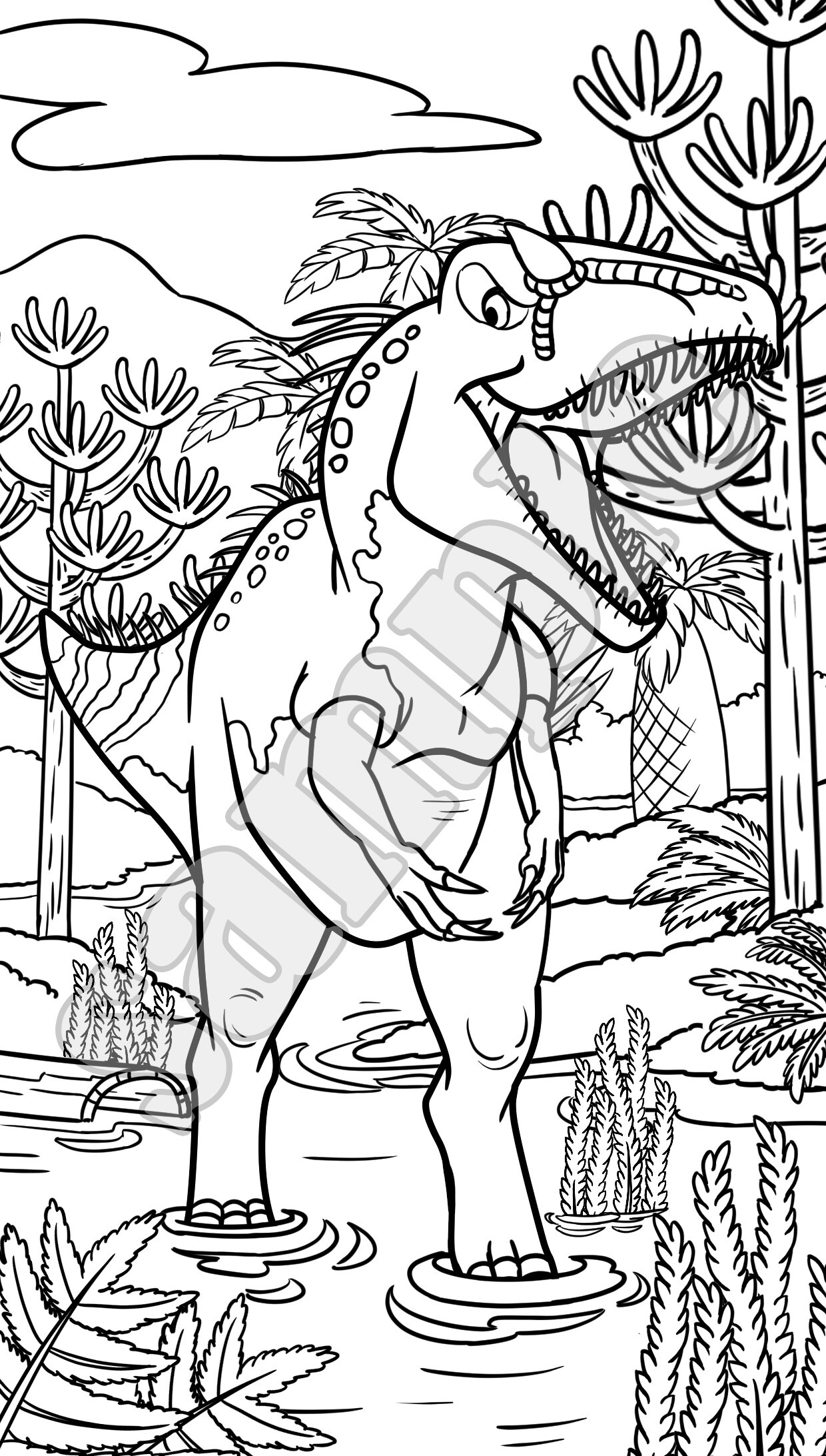 ArtStation - .: Children's Coloring Book: Dinosaurs :.