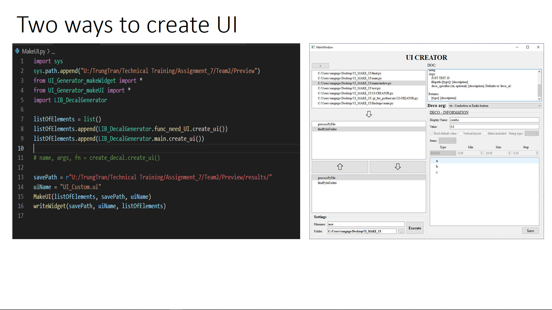 Trung Hoang Nguyen - UI Generator for Technical Artist