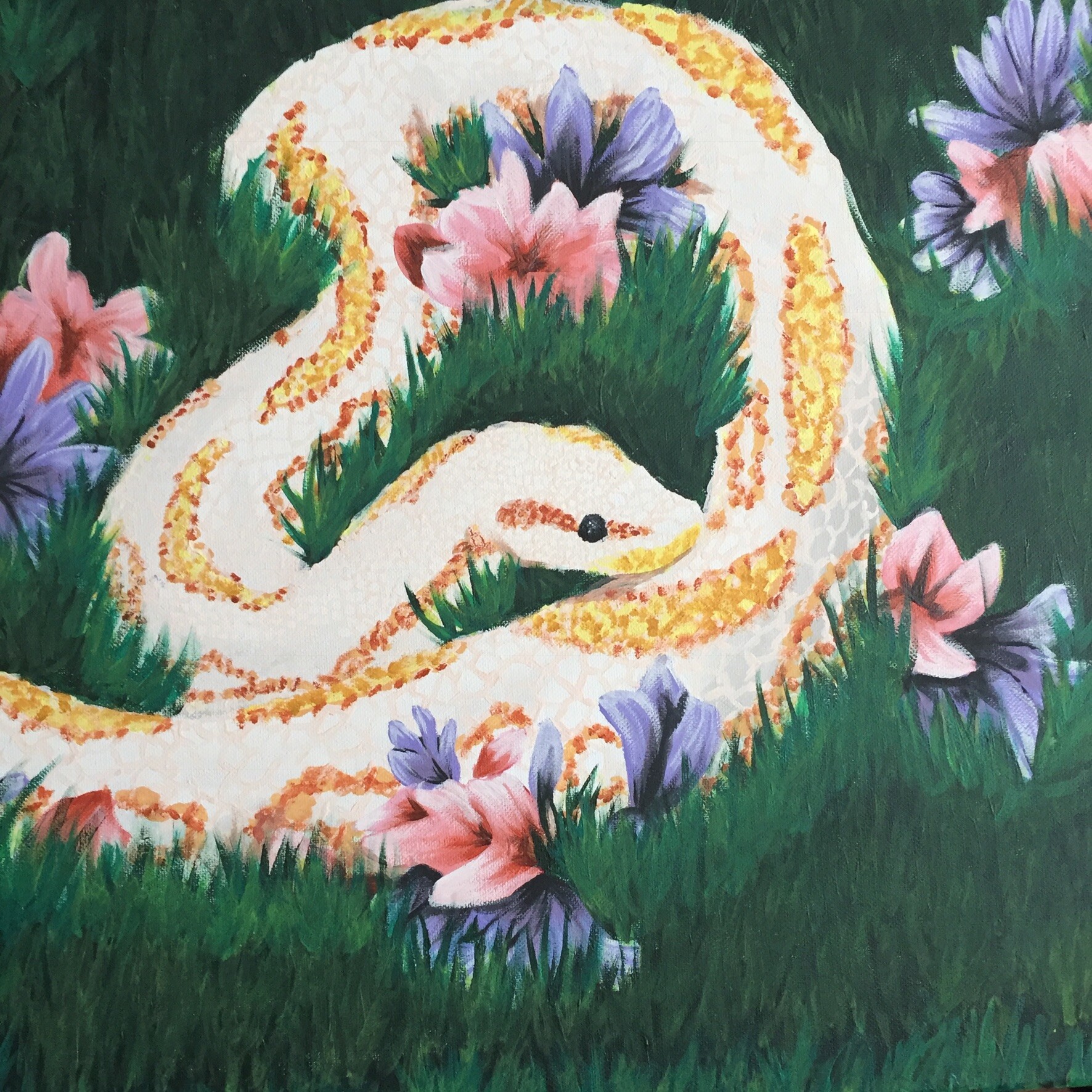 ArtStation - Ball Python in Flowers