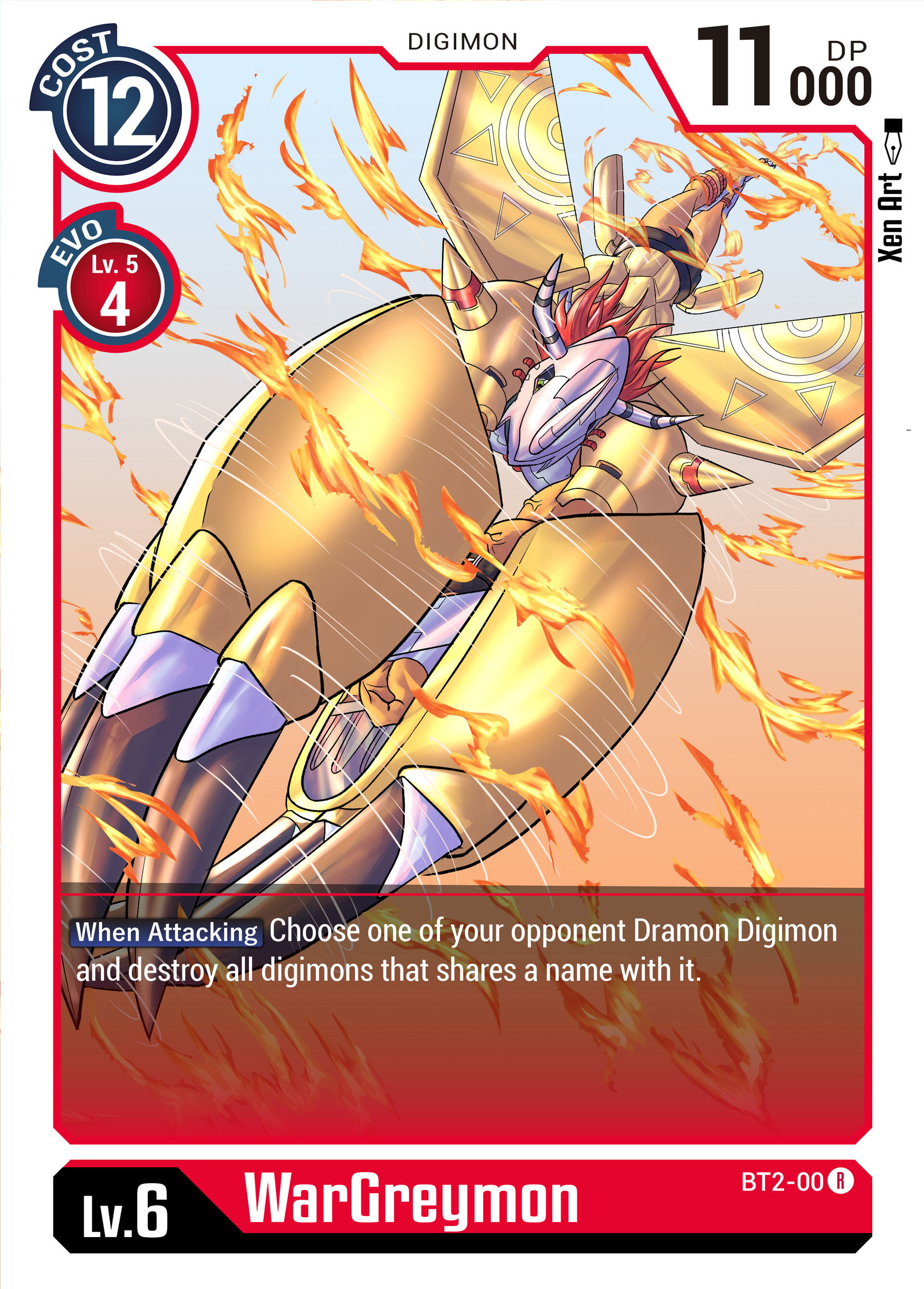 Xen Art - WarGreymon Original TCG Card