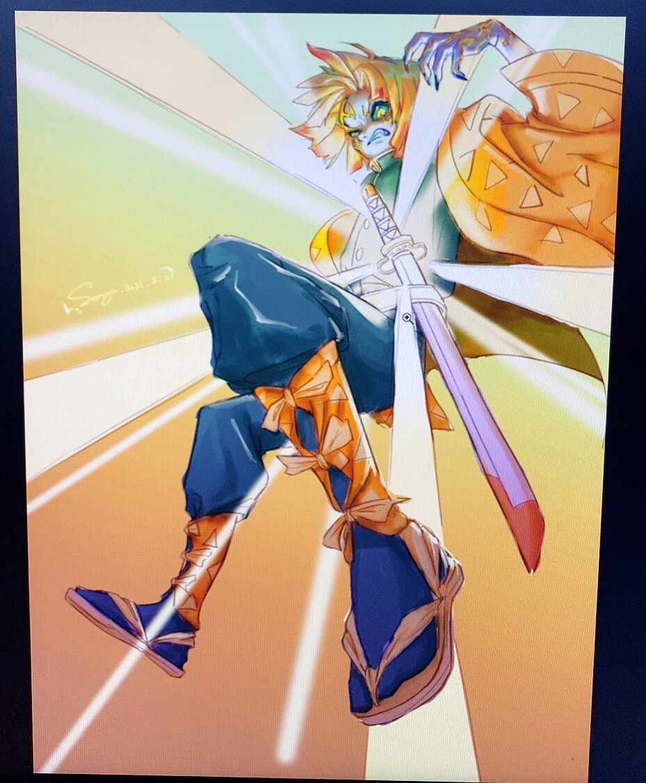 ArtStation - 我妻善逸同人（ps：鬼化