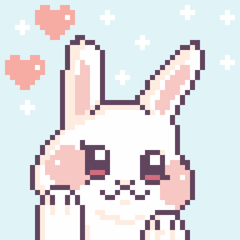 Hình Nền Đáng Yêu Cute Bunny Pixel Art Tải Xuống Miễn Phí