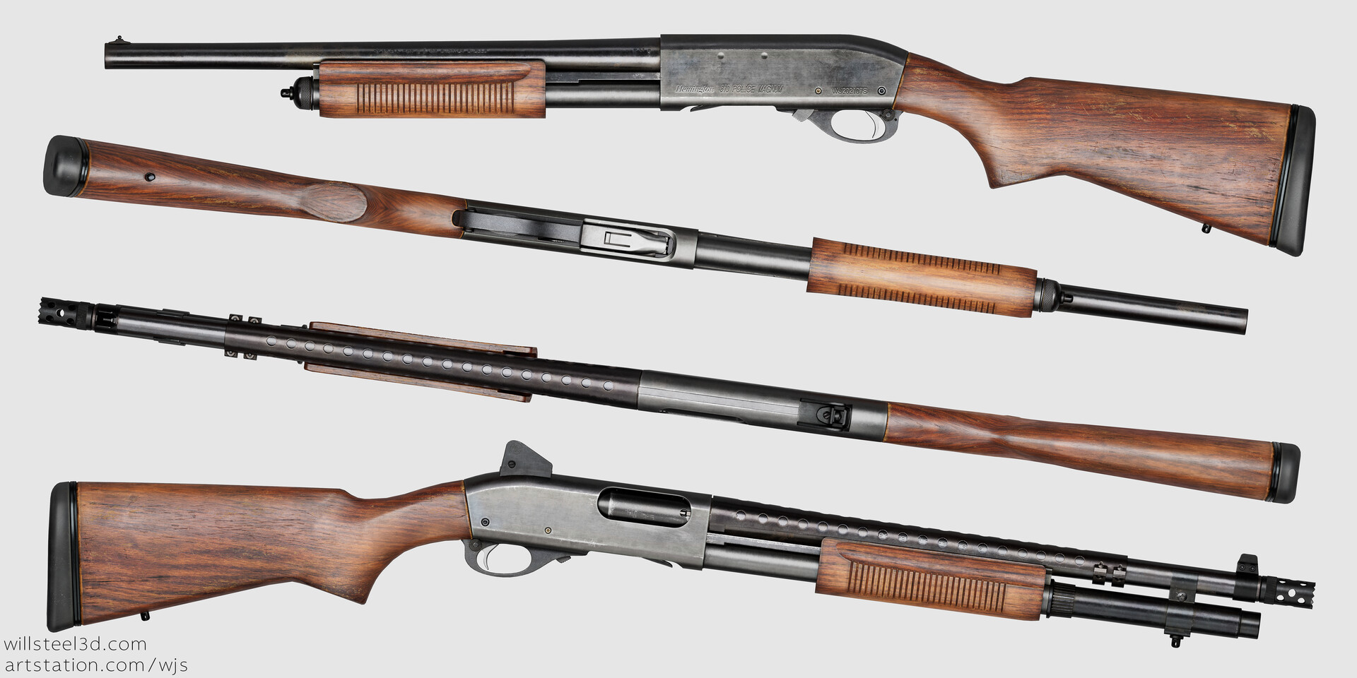 remington 870 police magnum wood stock