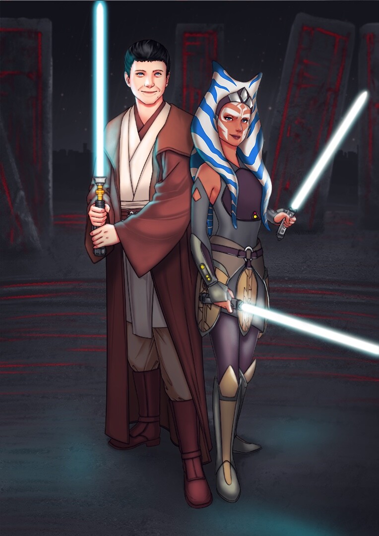 ArtStation - [Commissioned Work] Star Wars Ahsoka Tano and OC