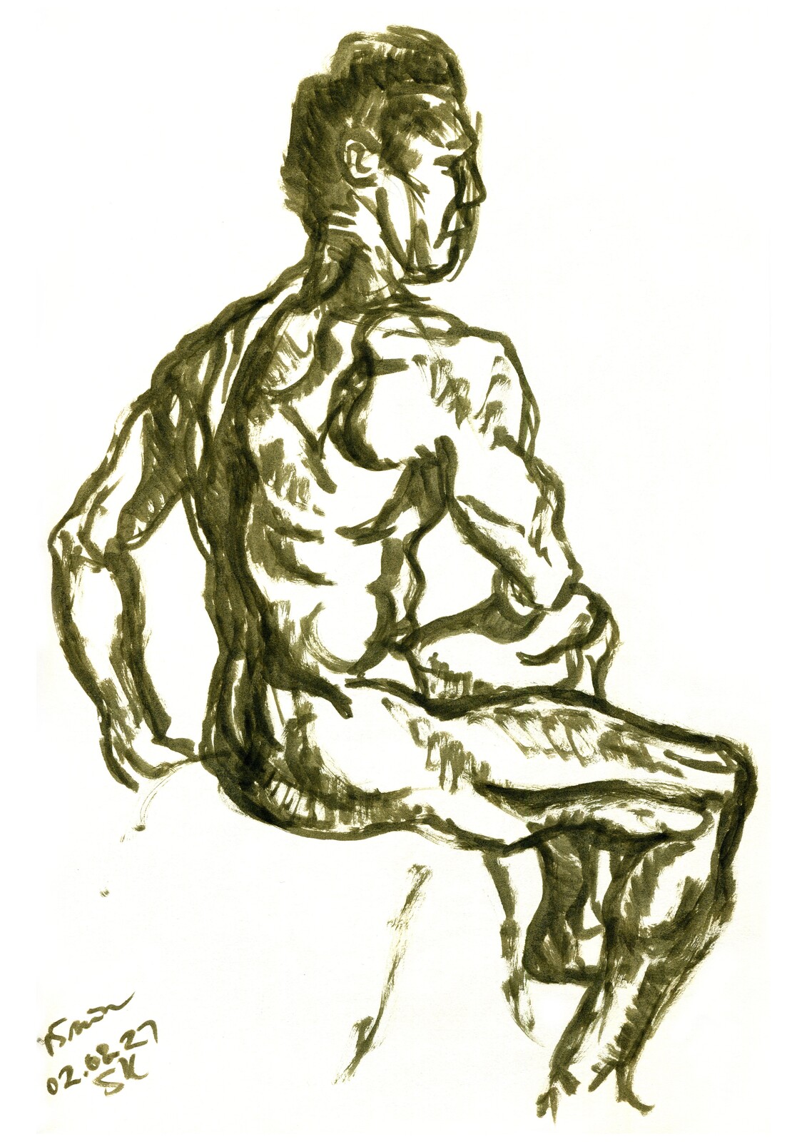 David Wan, in ink brush.