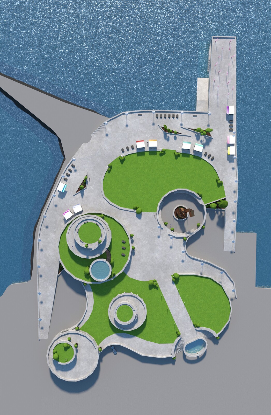 Top view of the finished DLR Plaza.