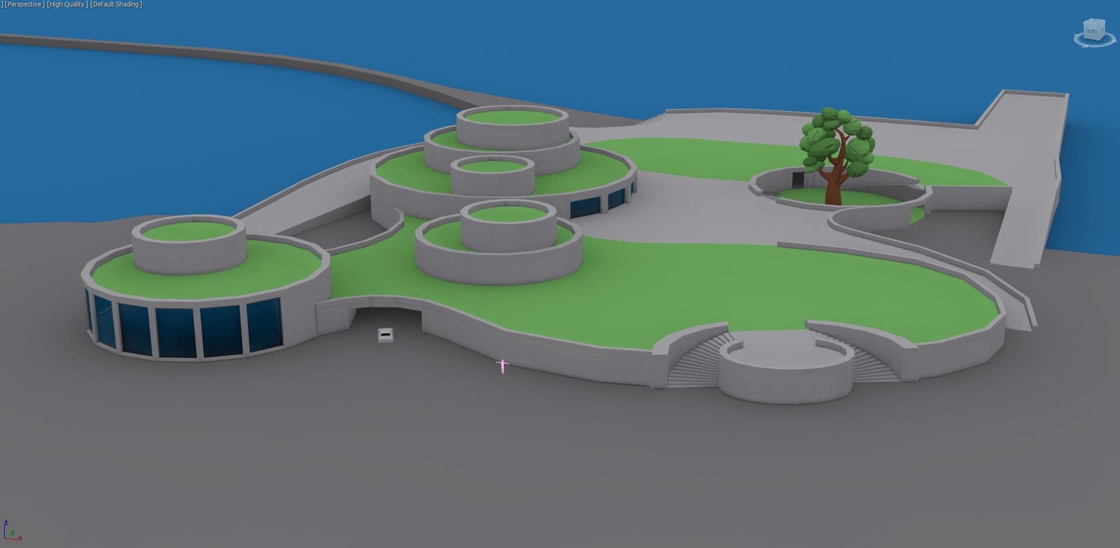 A slightly more refined model of the DLR Plaza, still towards the beginning of the project,