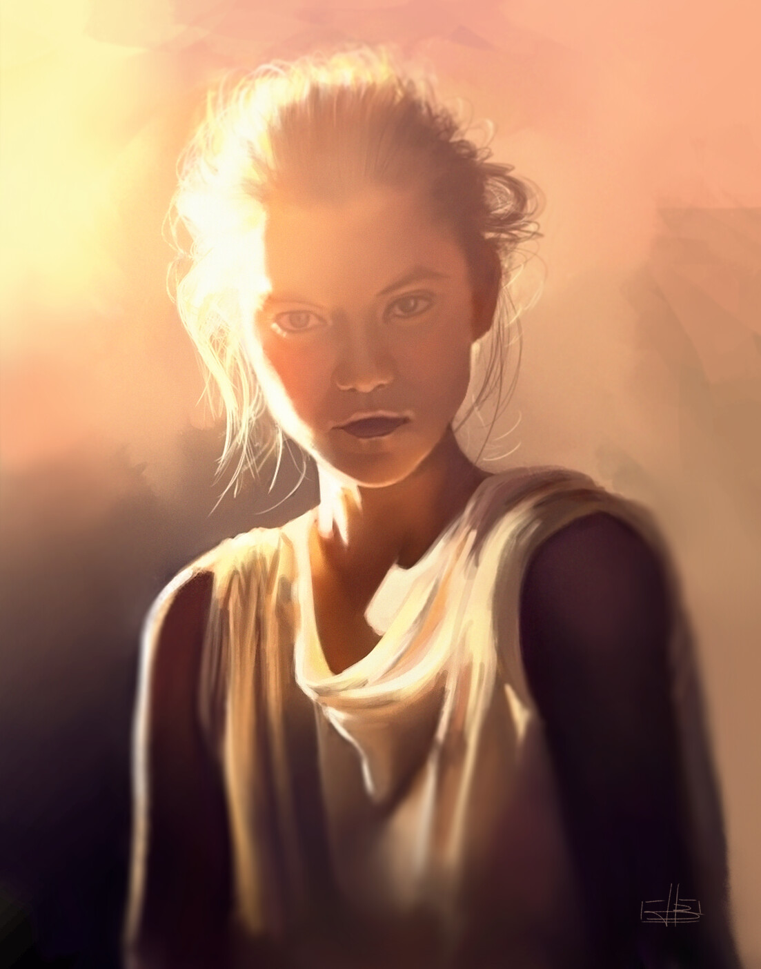 ArtStation Semi backlight painting study
