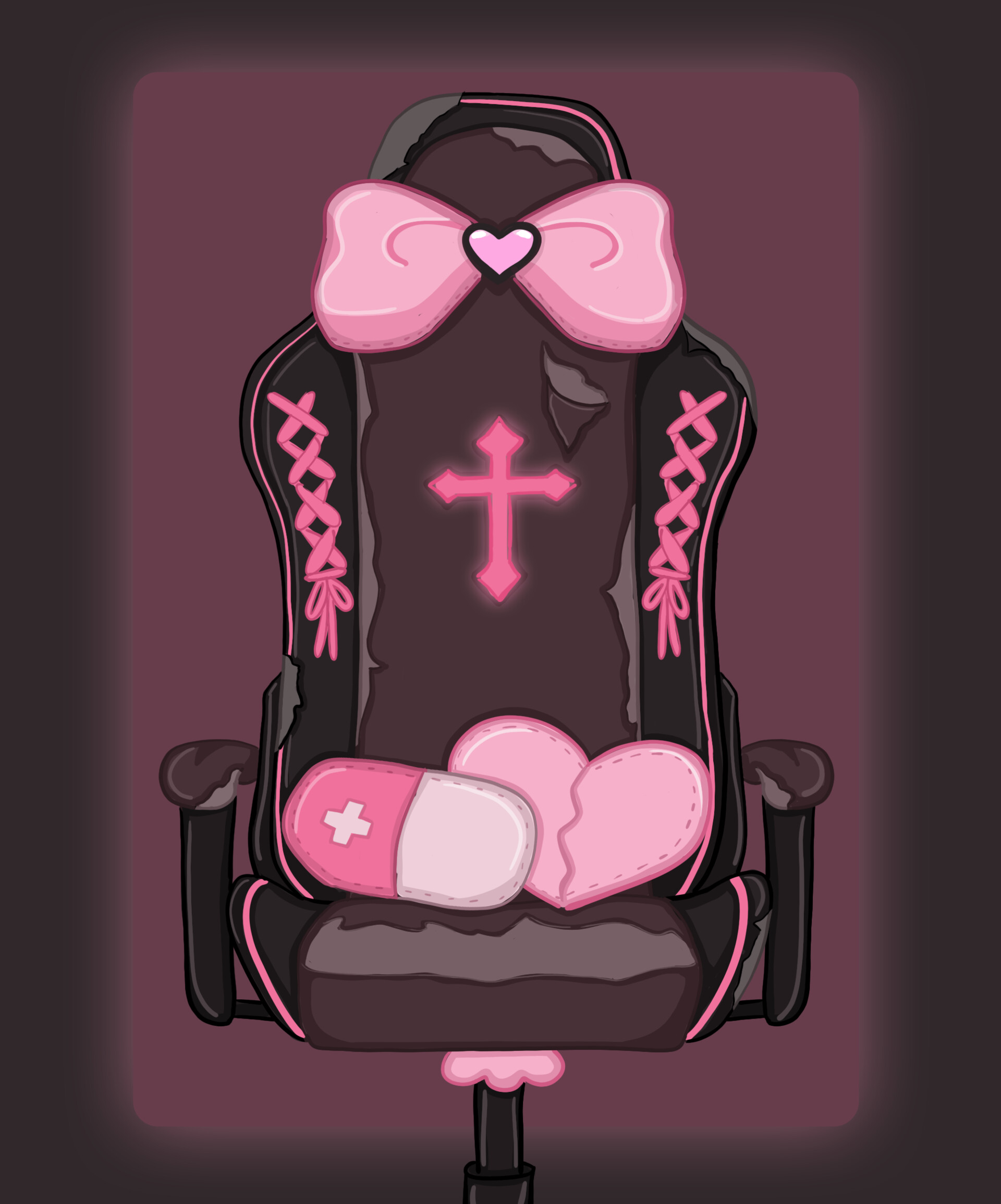 Vtuber Accessory Cute Gaming Chair Vtuber Streamer Asset Pink Cute