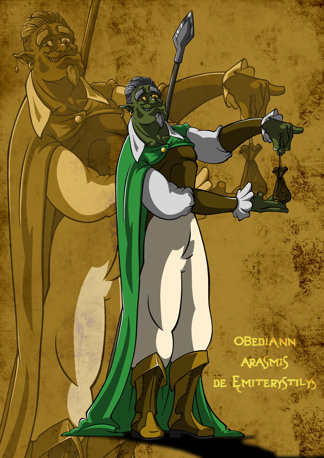 Obediann Arasmis De Emiterystilys,
semi-orque noble (Plein pied)