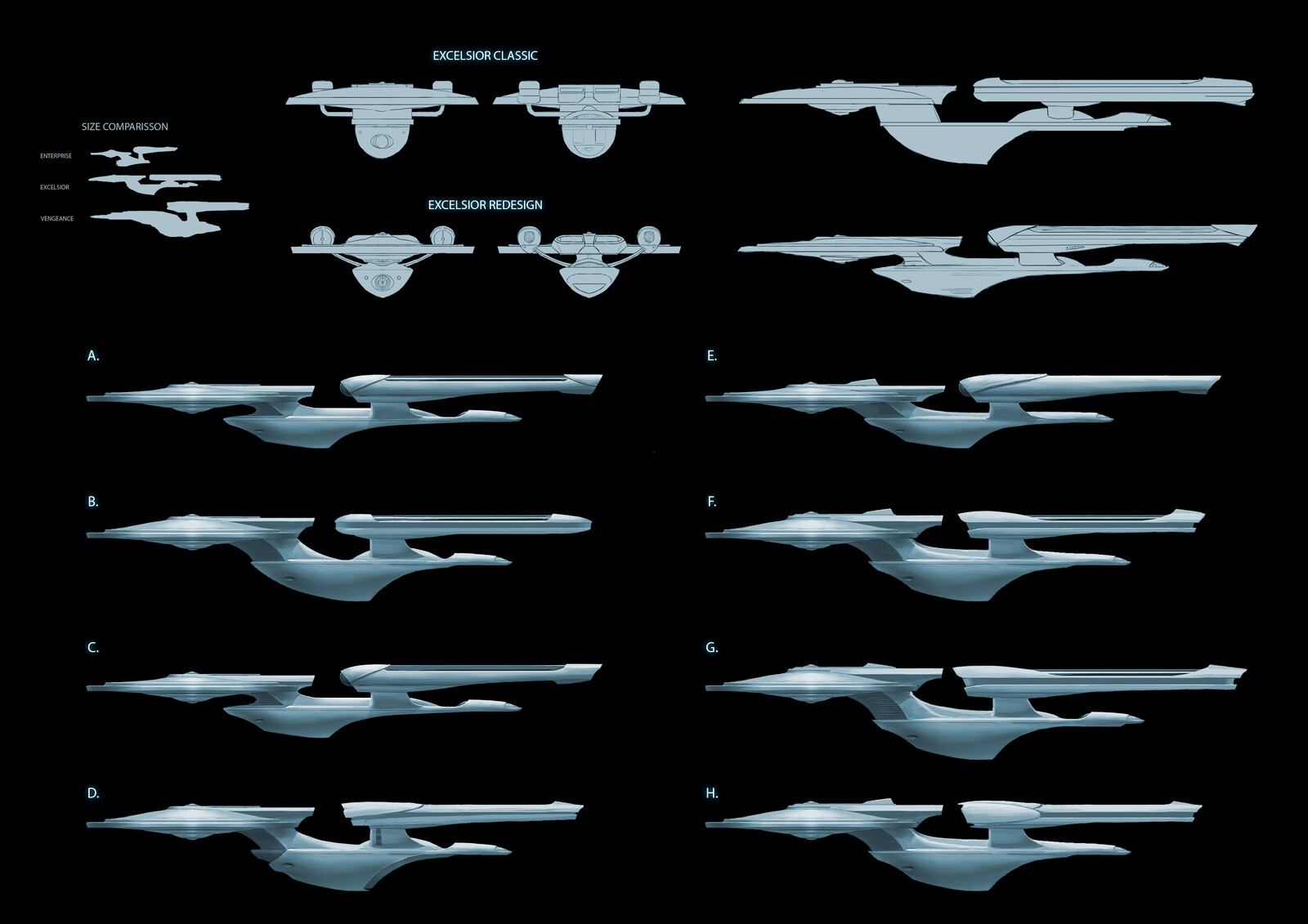 Excelsior starship redesign concepts