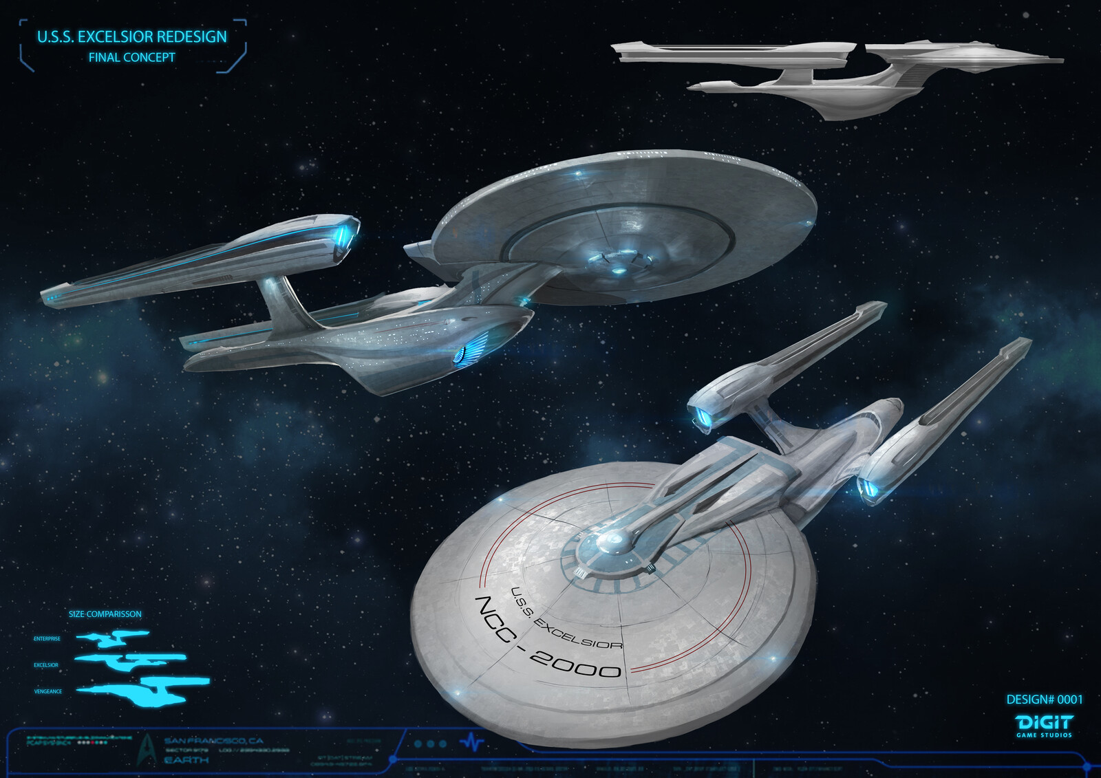 Excelsior starship redesign final concept