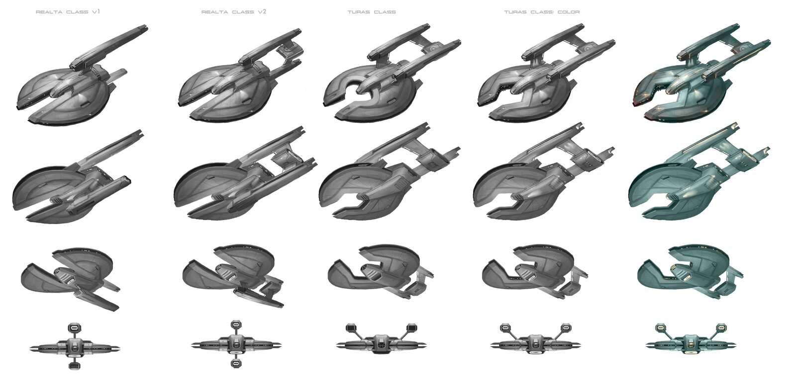 Realta &amp; Turas class starships concepts