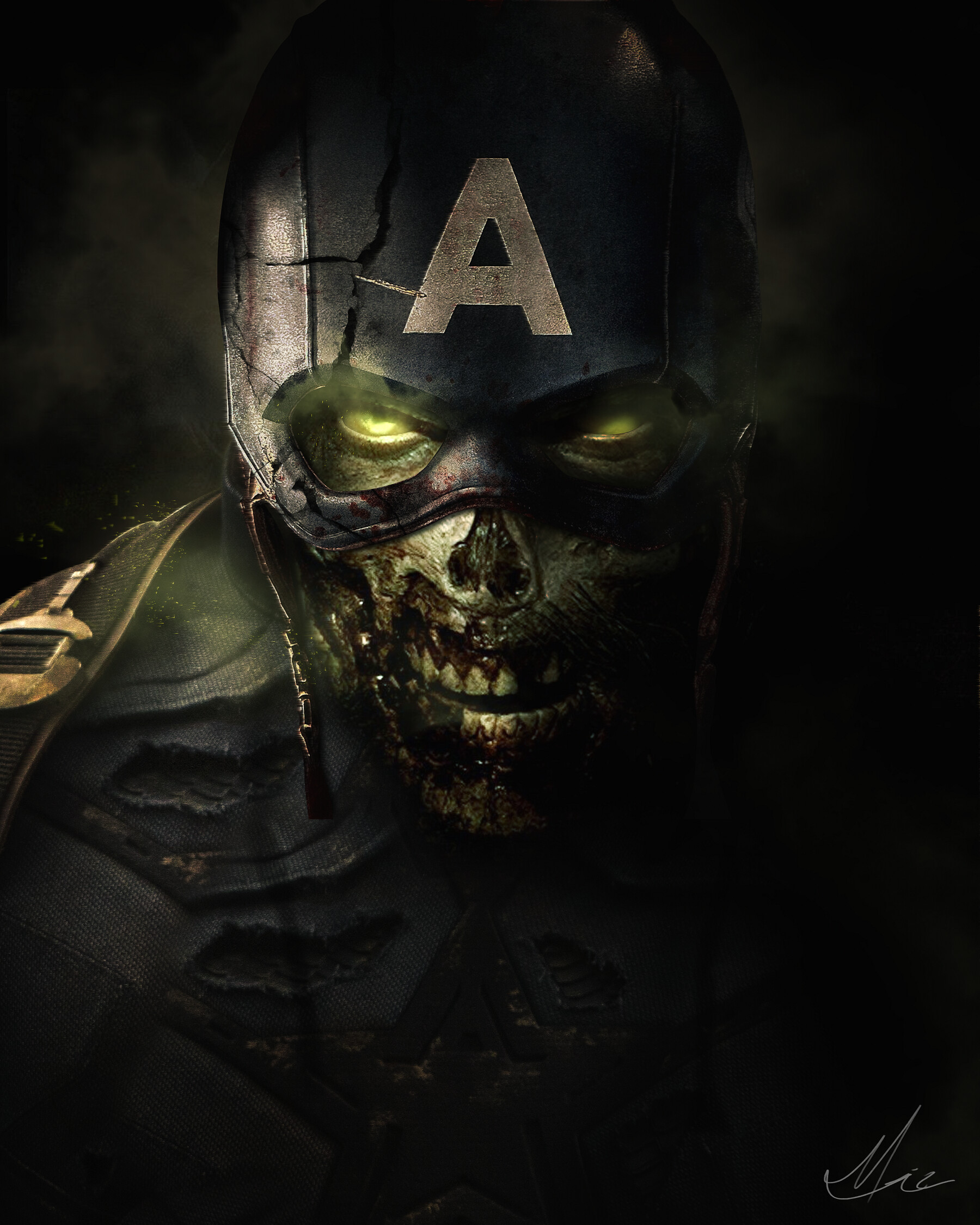 zombie captain america statue