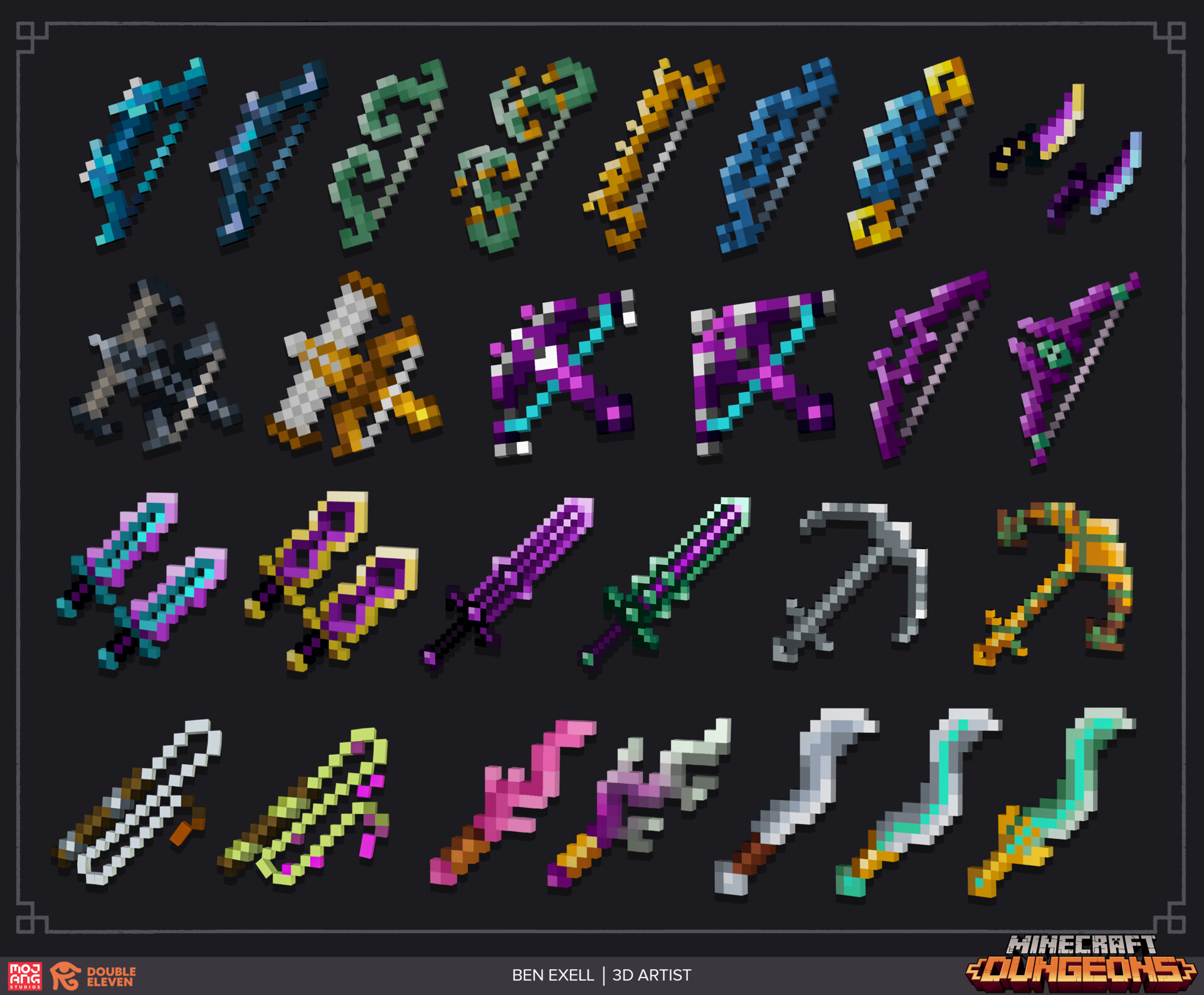 Ben exell minecraft dungeons dlc armour skins items