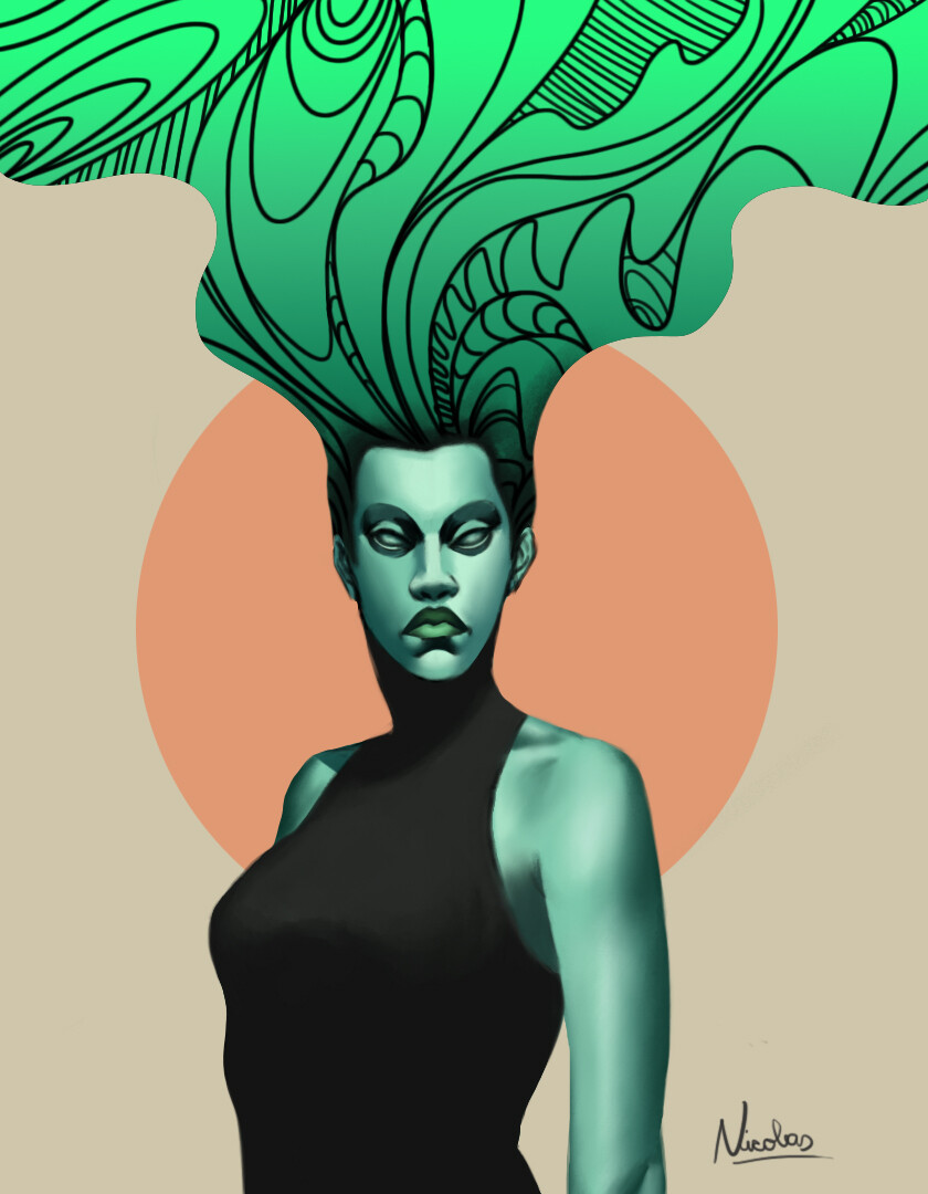 ArtStation green woman