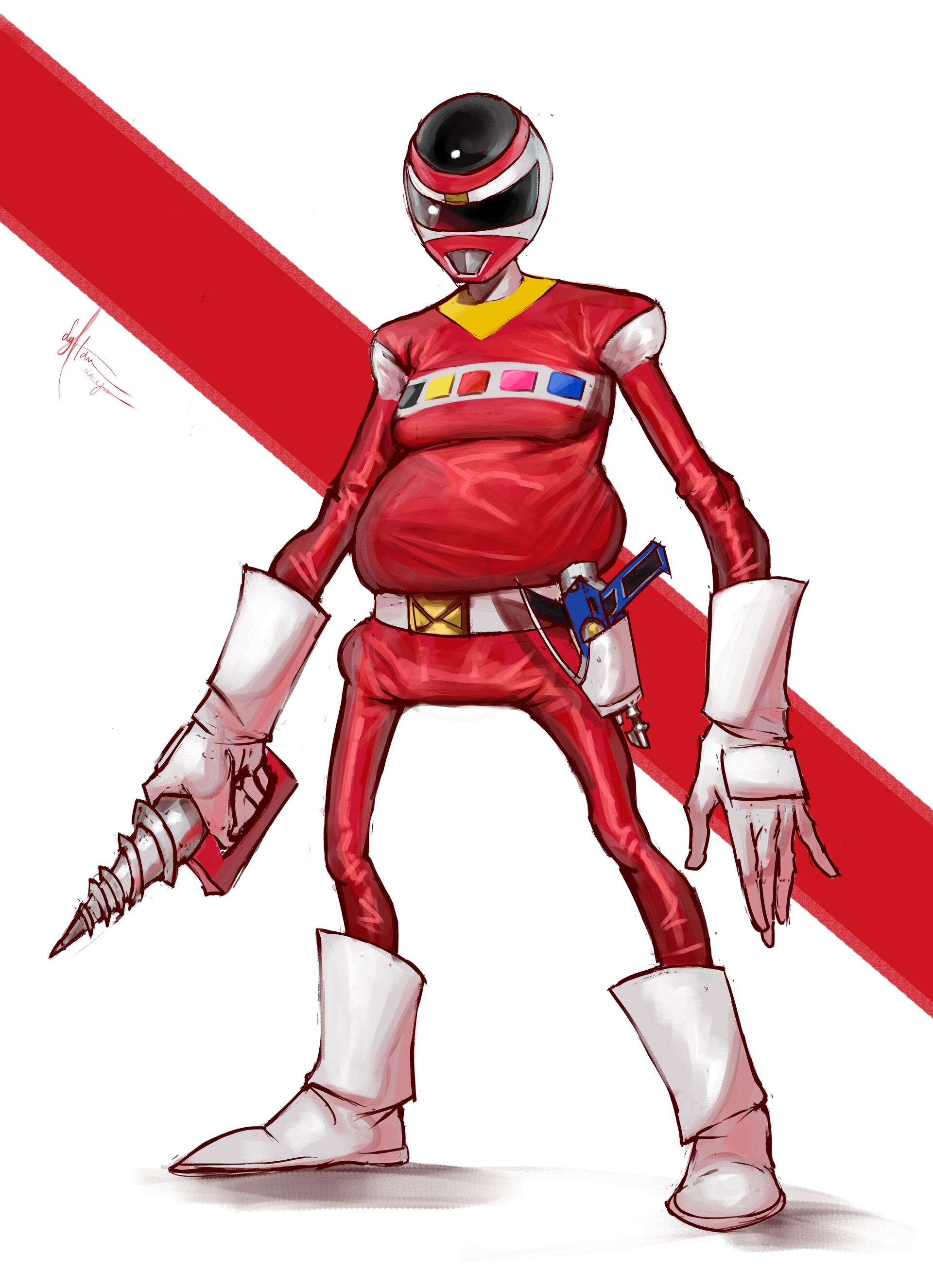 ArtStation - PRIS Red Ranger