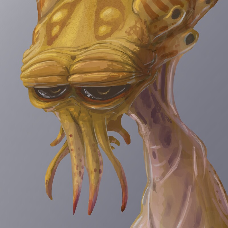 Sad squid head
