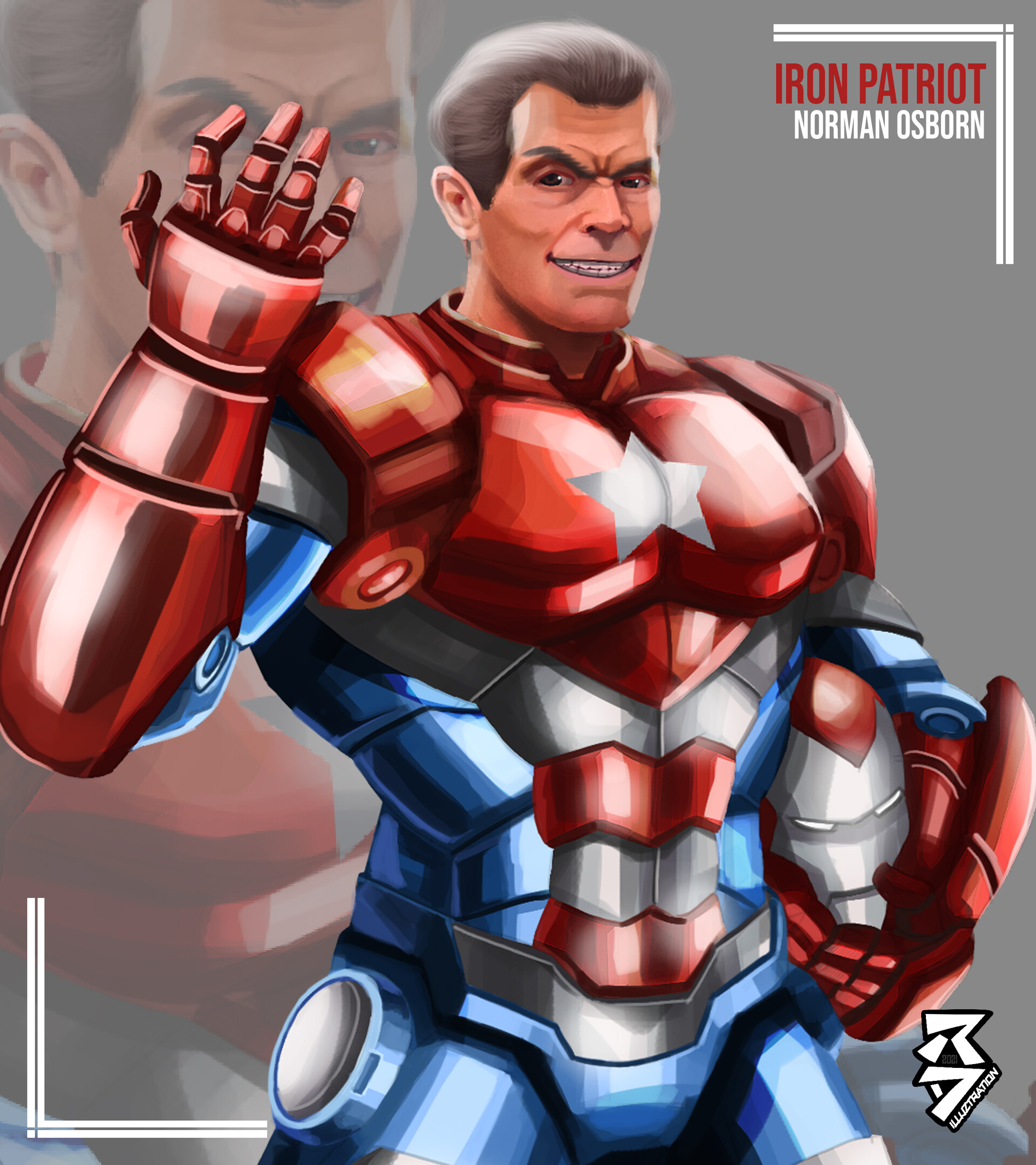 Ridge Adrian Romero - The Iron Patriot (Norman Osborn), image size:1920x2160