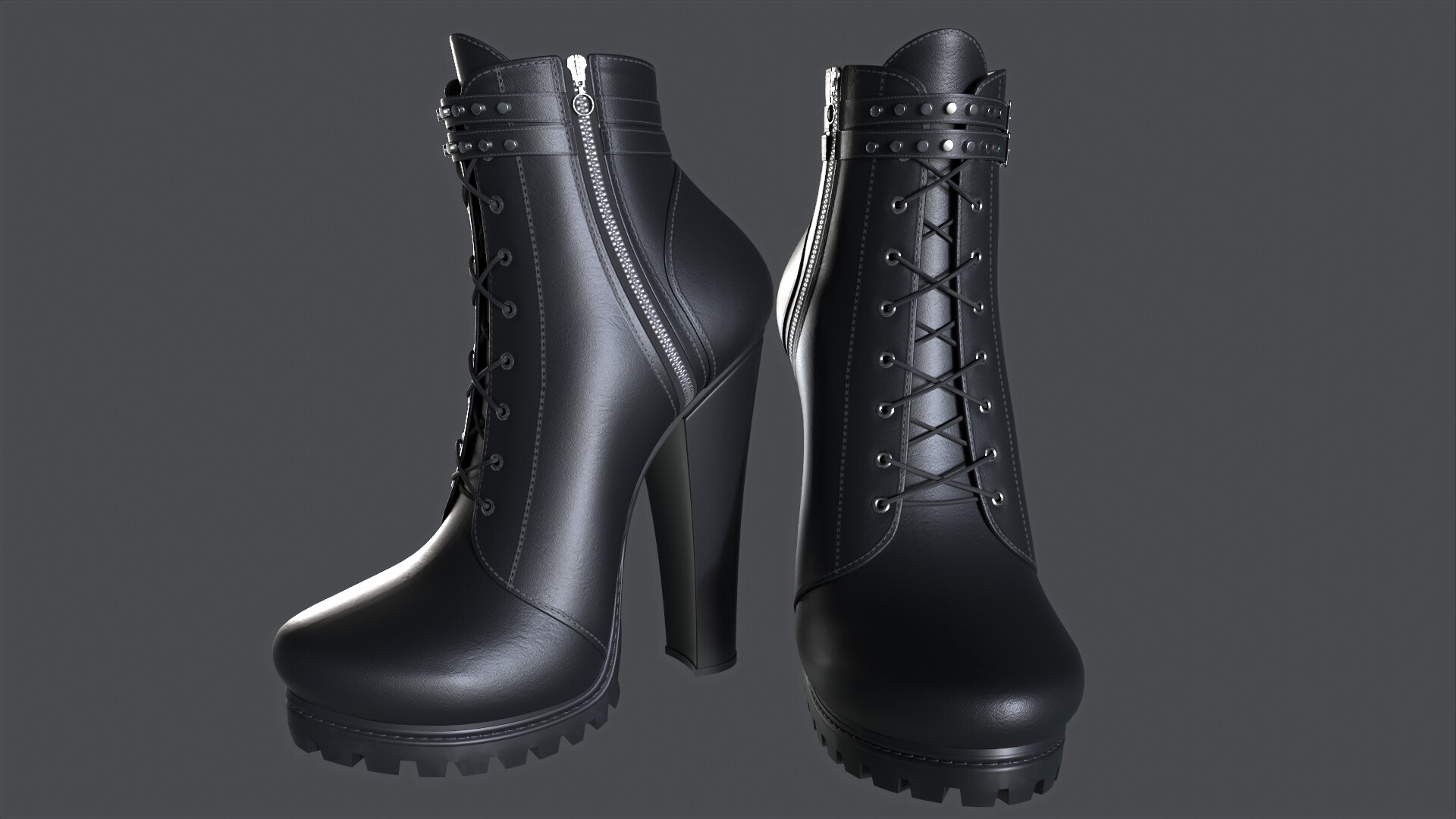 heeled combat boots