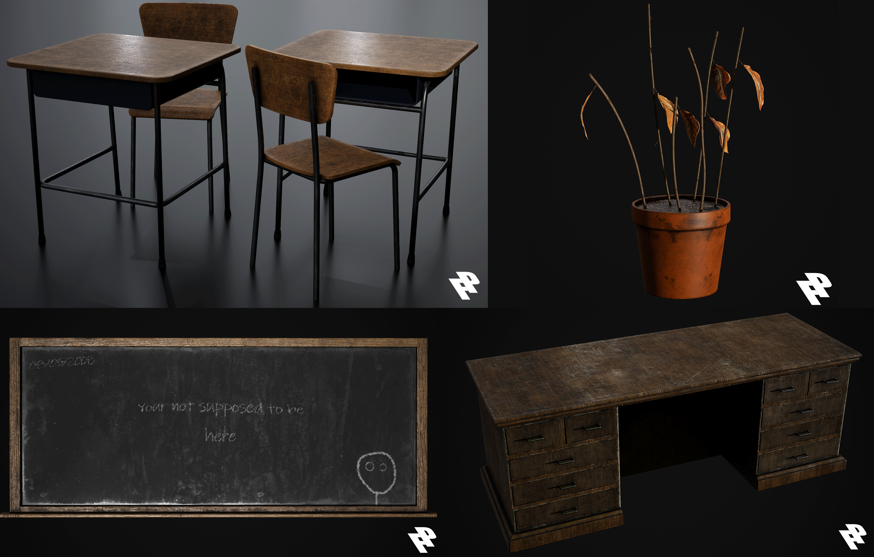 Collection of some assets used in the scene
