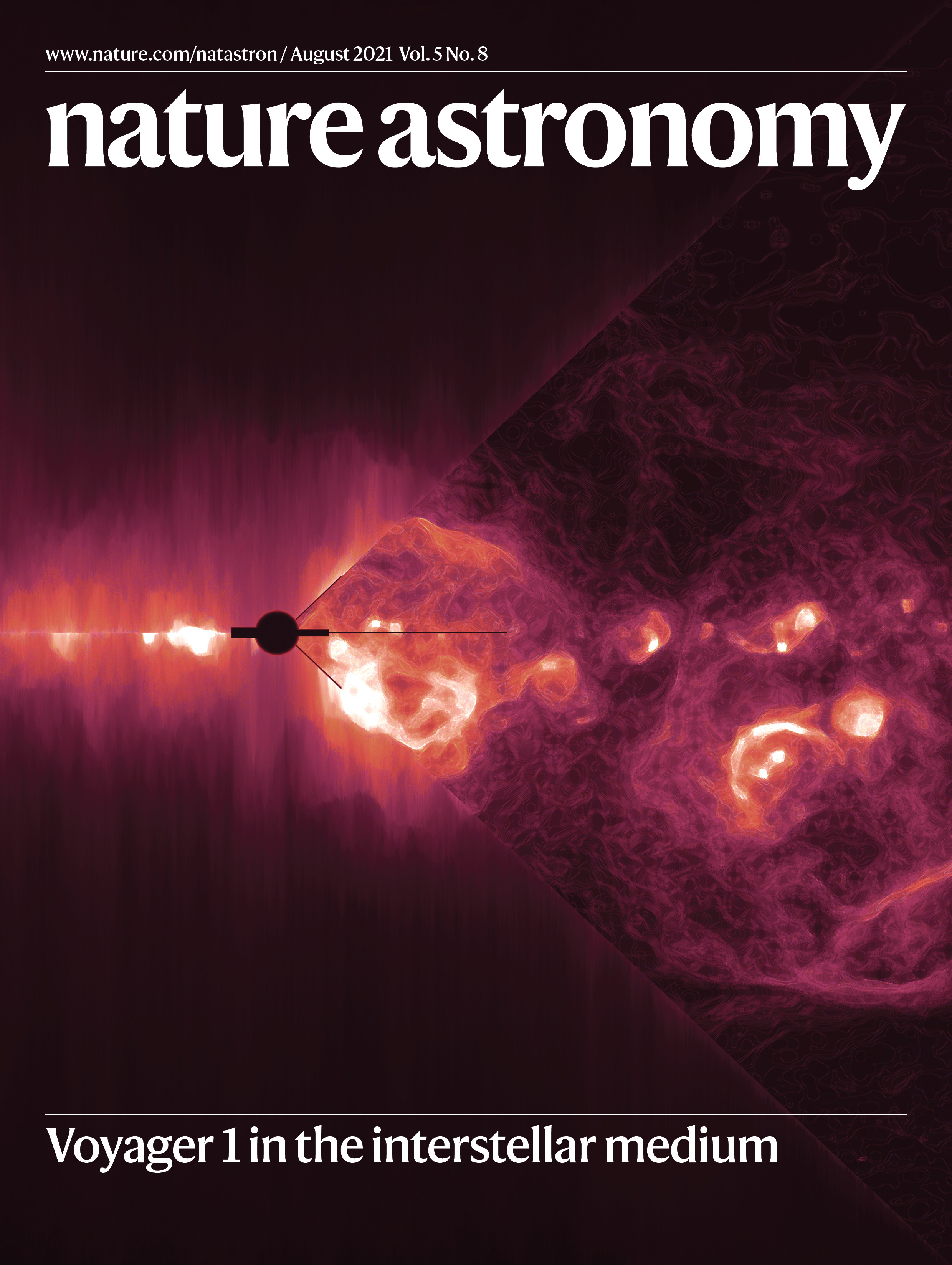 Cover of the August 2021 issue of Nature Astronomy