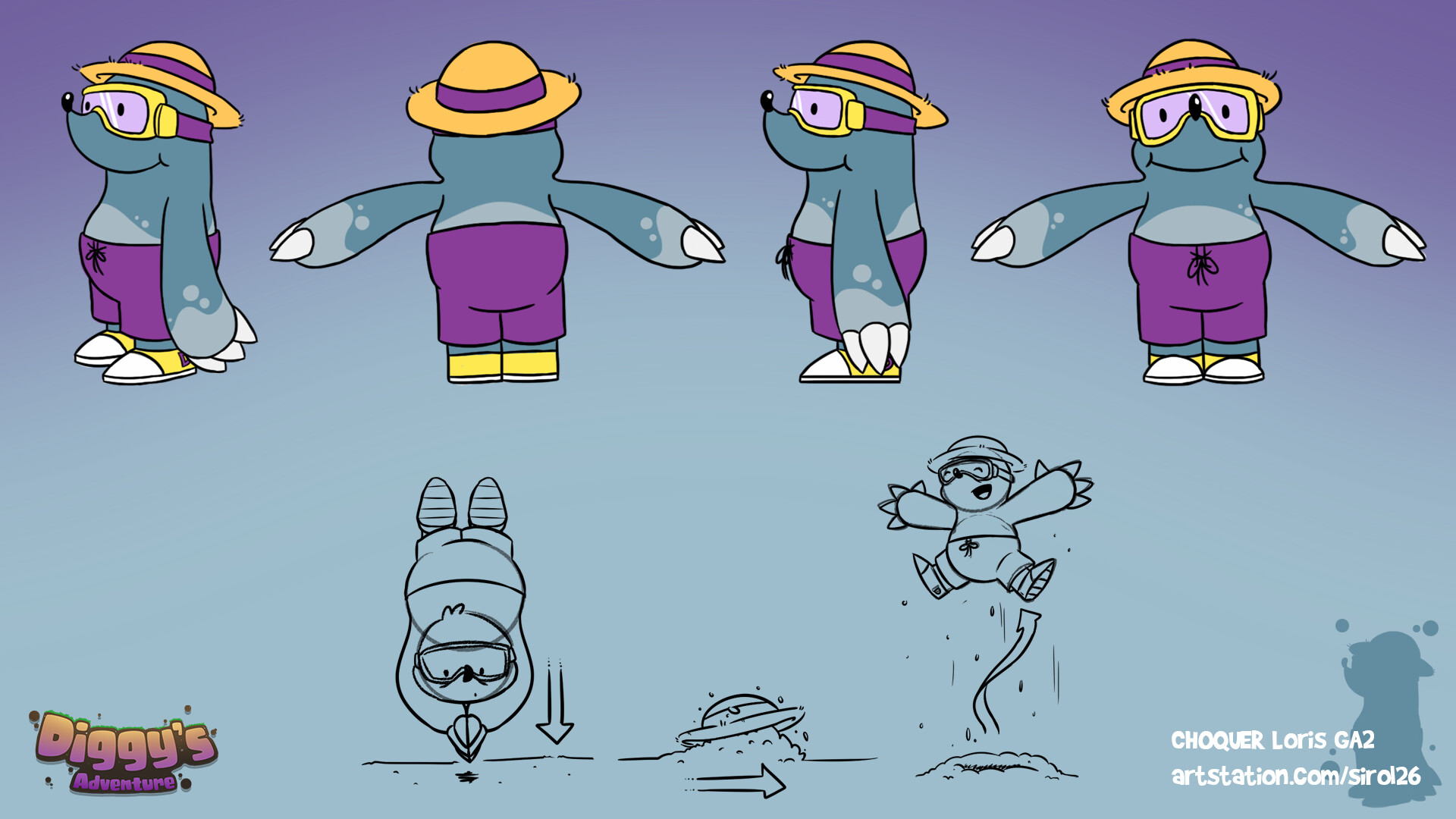 ArtStation [Diggy's Adventures] 1/2 Character Design Diggy