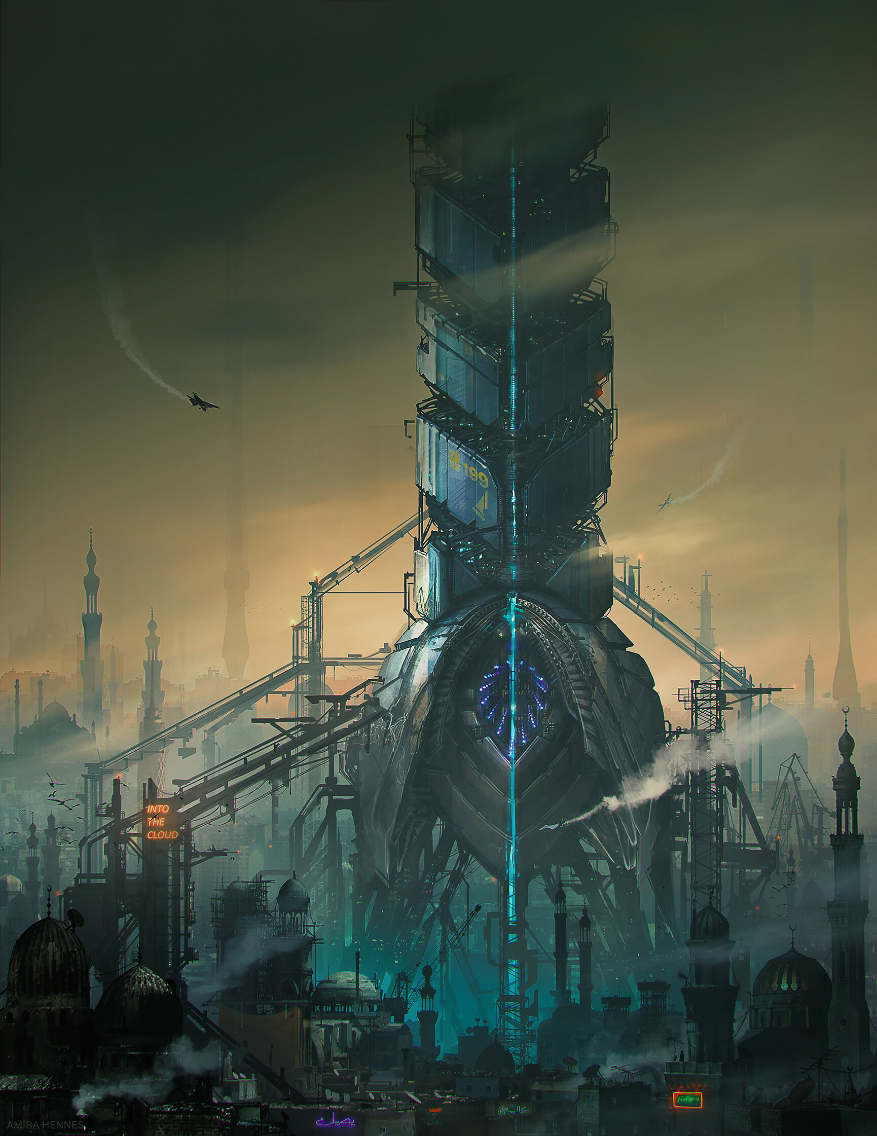 Sci Fi elevator _ Cairo invasion