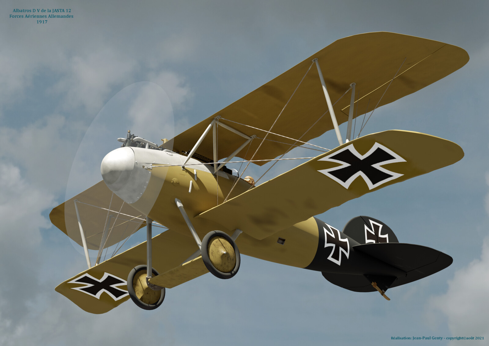 Albatros D V de la JASTA 12 - forces aériennes allemandes - 1917
Blender 2.93.1 - cycle 1024 samples