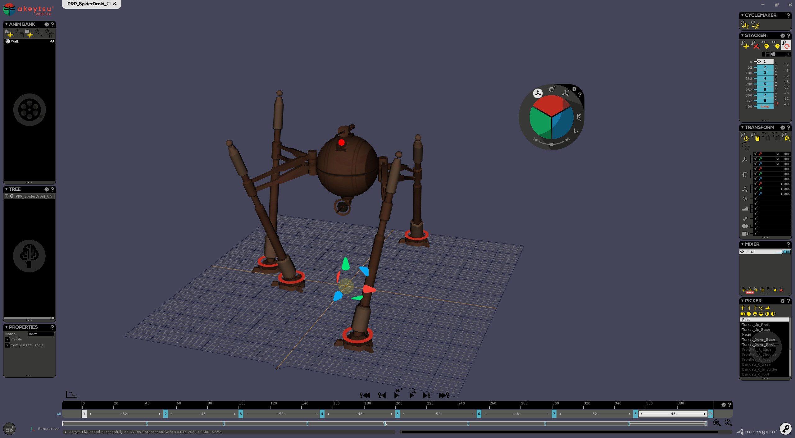 I also added this little guy =) The walk anim is super rough ; one pose copied+mirrored on another key, add a loop, add inbetween and roughly adapt foots. But...they're super far ! So that's good enough =)