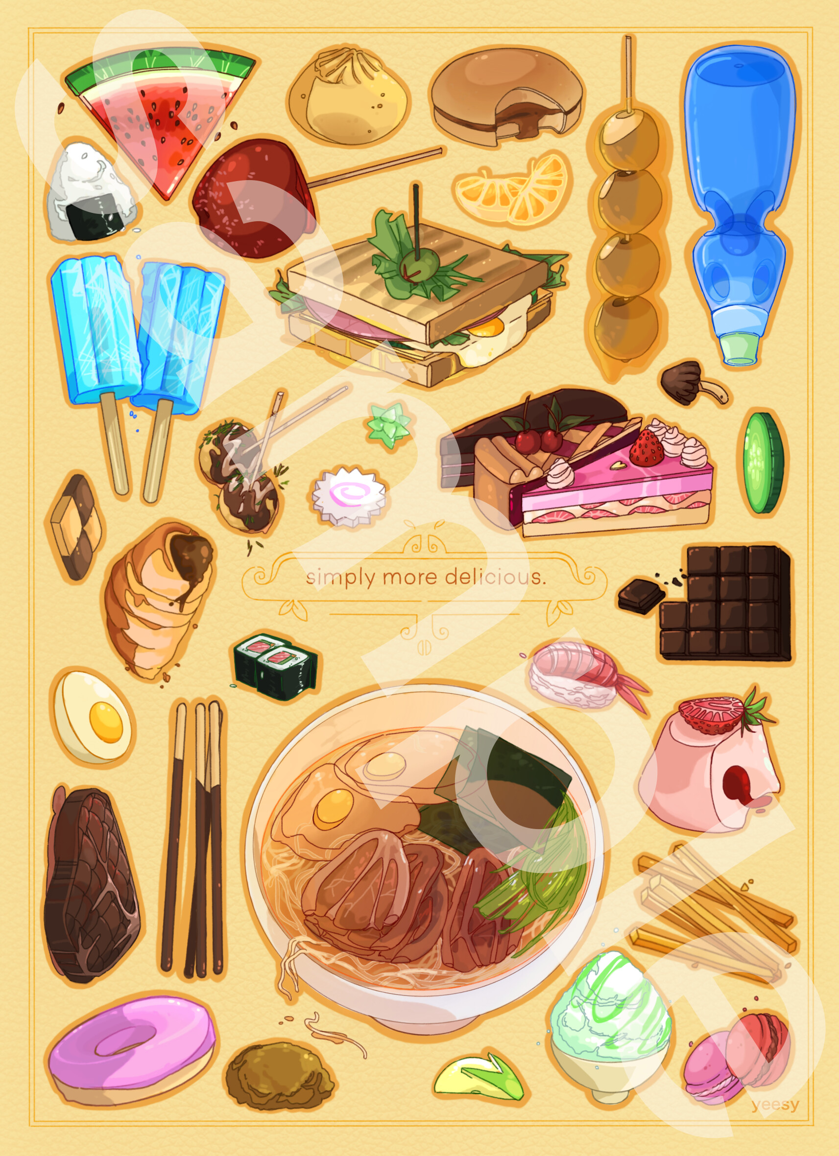 Macaroon Drawing Anime  Anime Food Girl Chibi HD Png Download  vhv