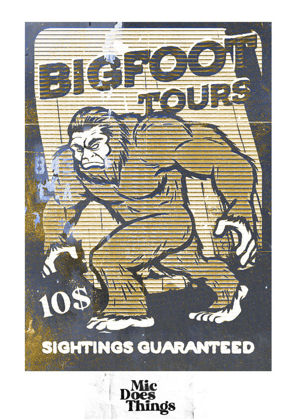Big Foot Tours - Vintage Poster