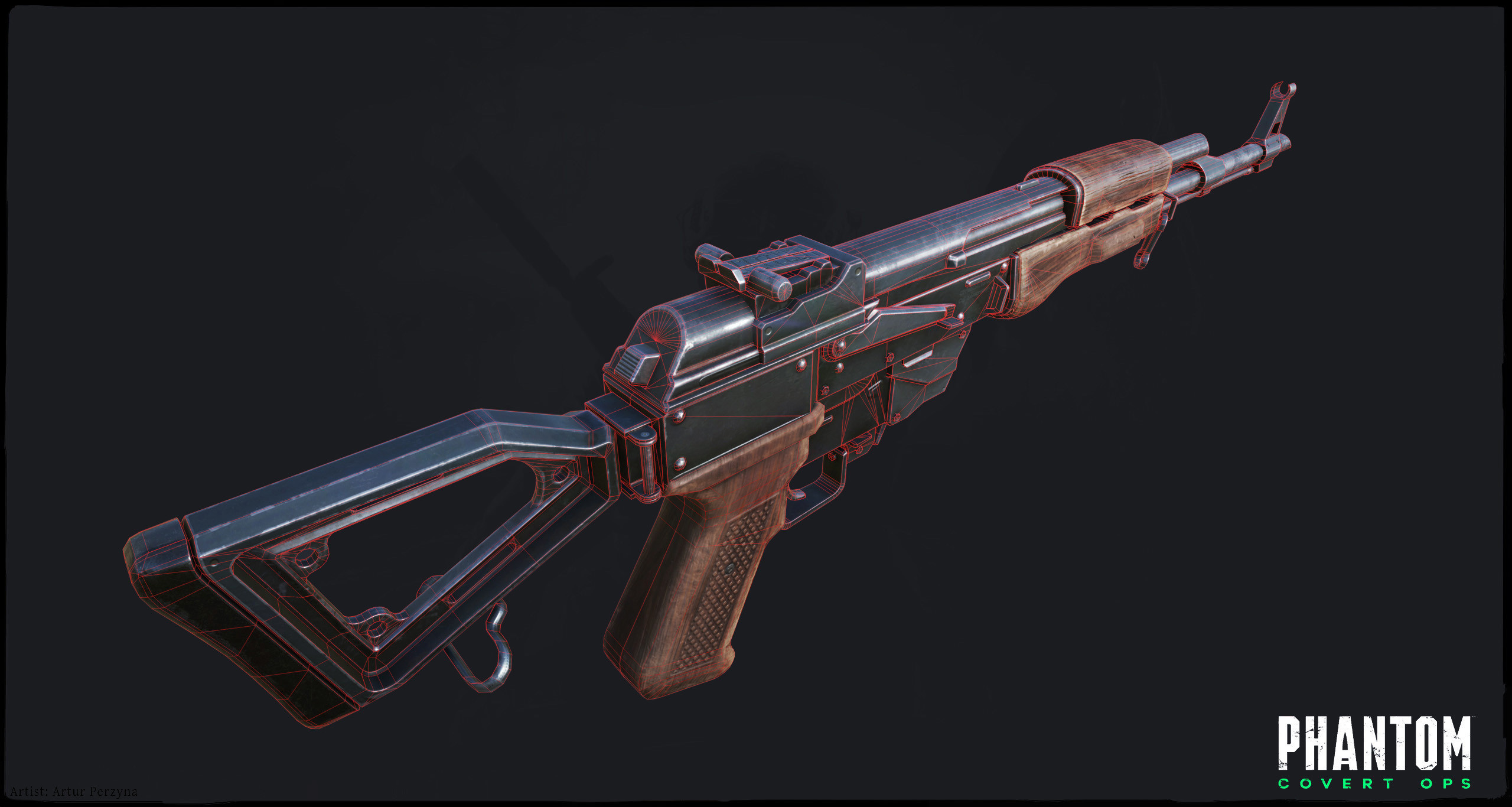 Substance Painter, AKSM with a custom stock and our own proportions due VR req.