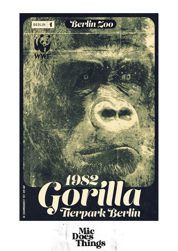 1982 Gorilla at Berlin Zoo - Vintage Poster
