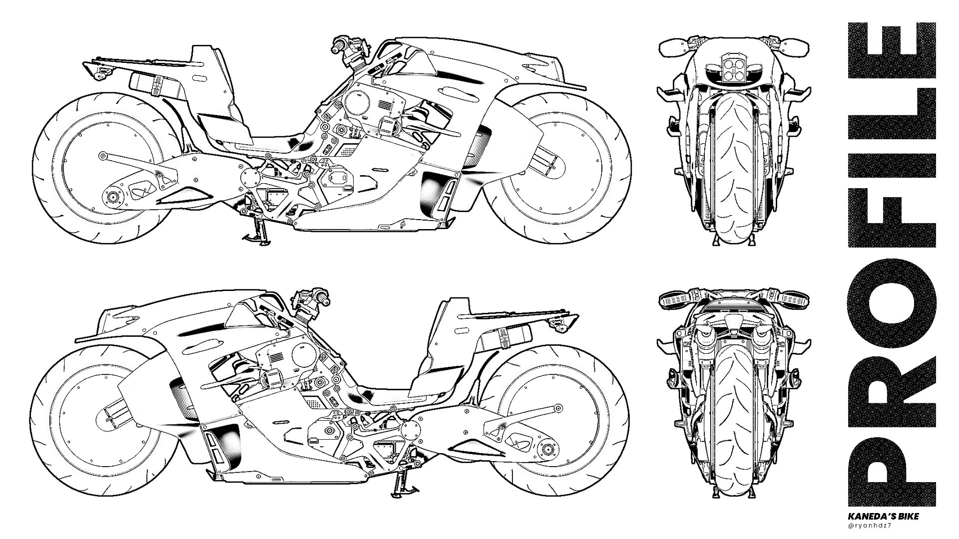 ArtStation Redesign Of Kaneda's Bike-Diagram