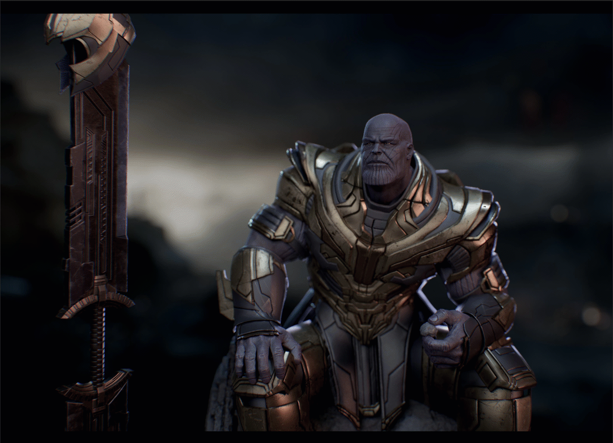 ArtStation Thanos waiting for avengers_Scene