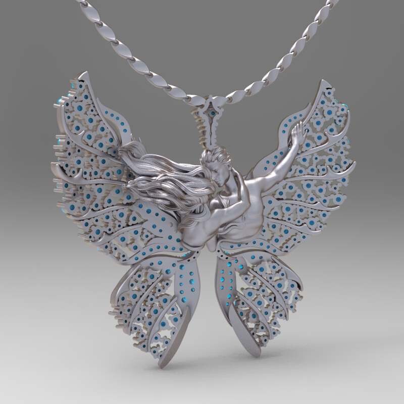 ArtStation Necklace butterfly lovers