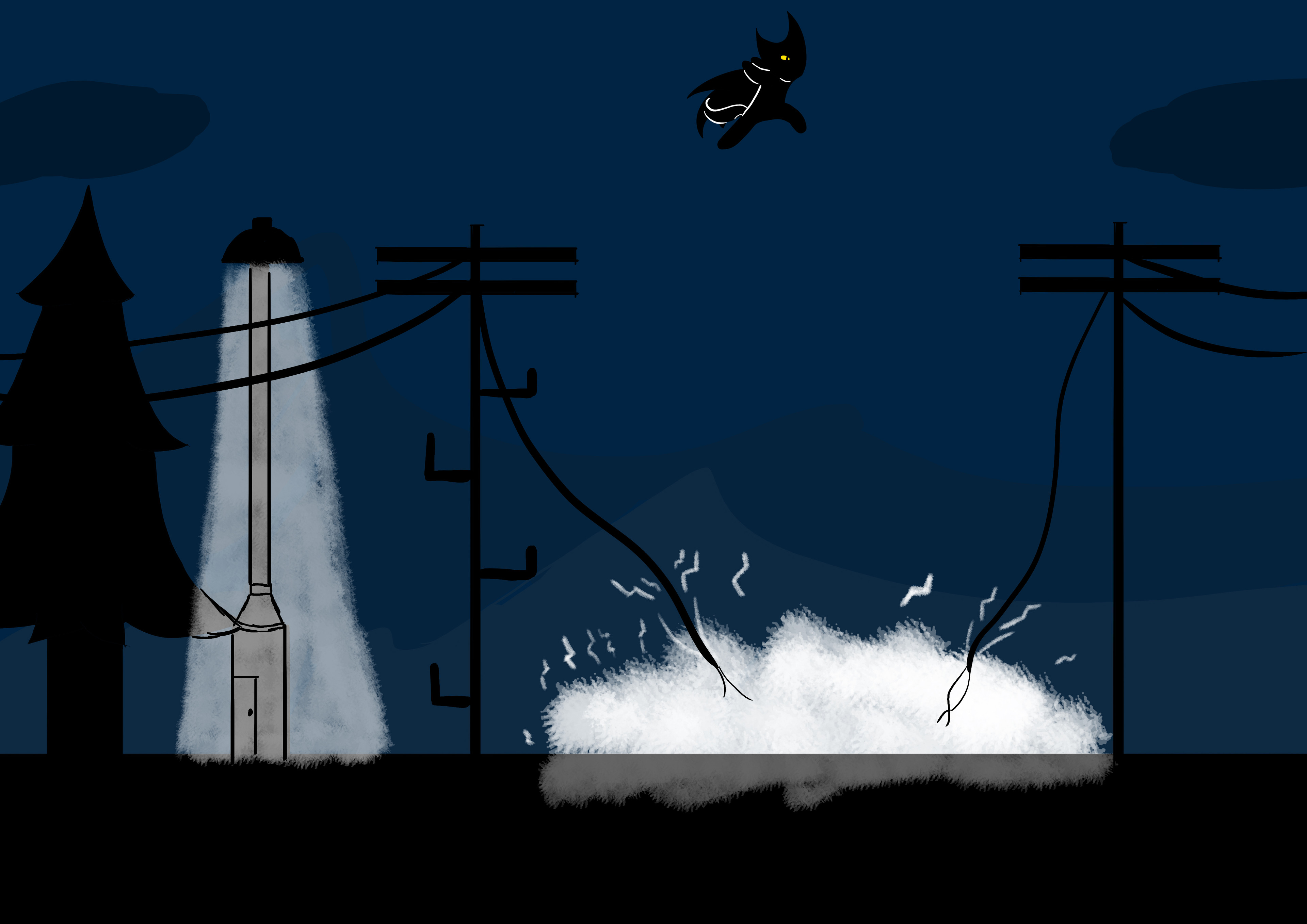 The first sketch revealing the original thought for the game concept