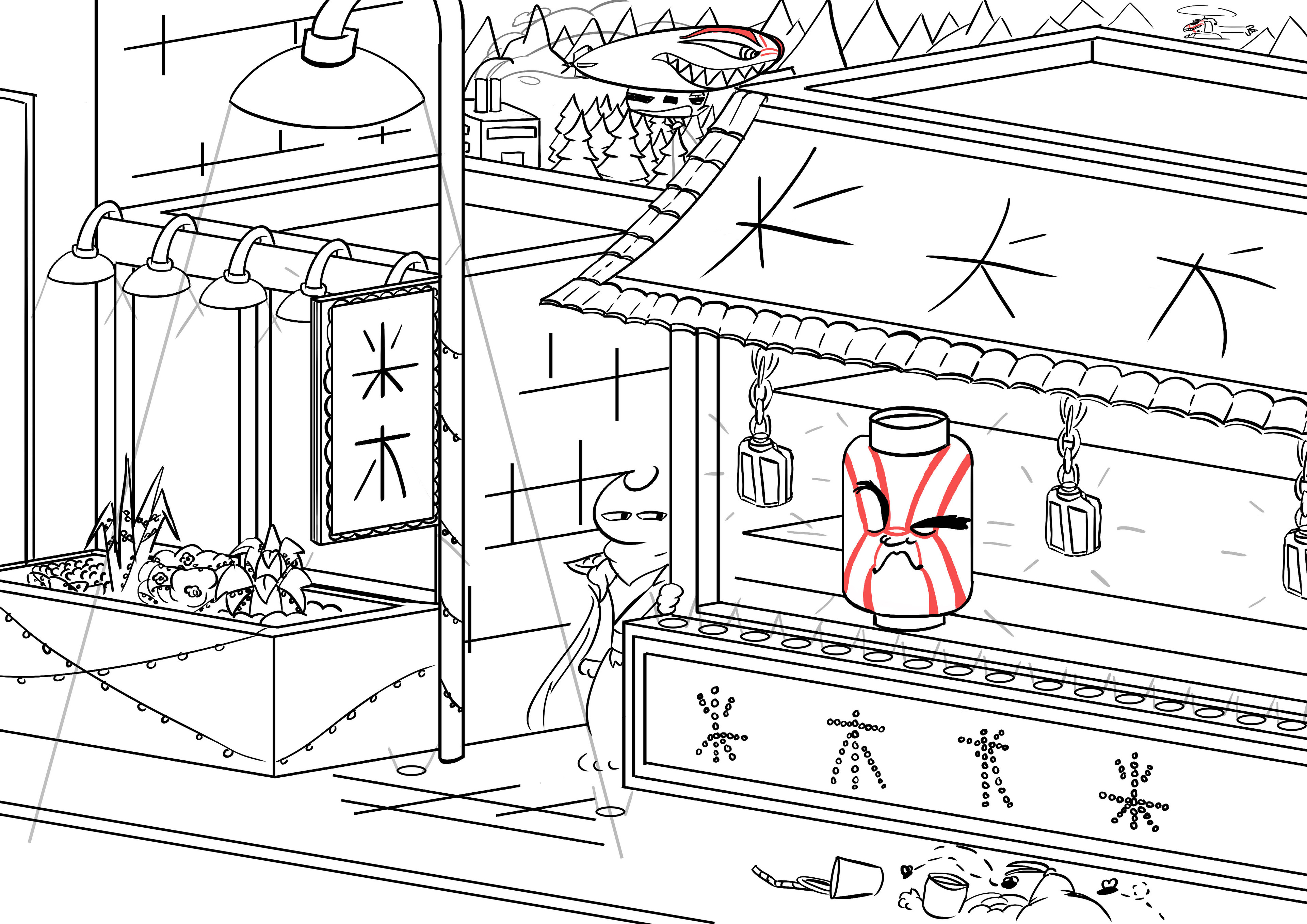 Sketch which would be revised for the final poster design