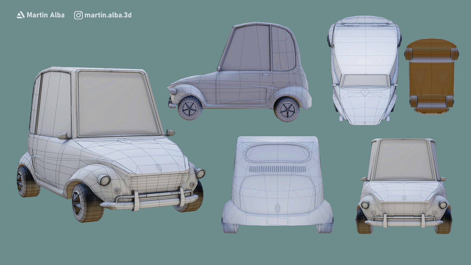 Wireframe with Baked Maps (AO, Normal)
