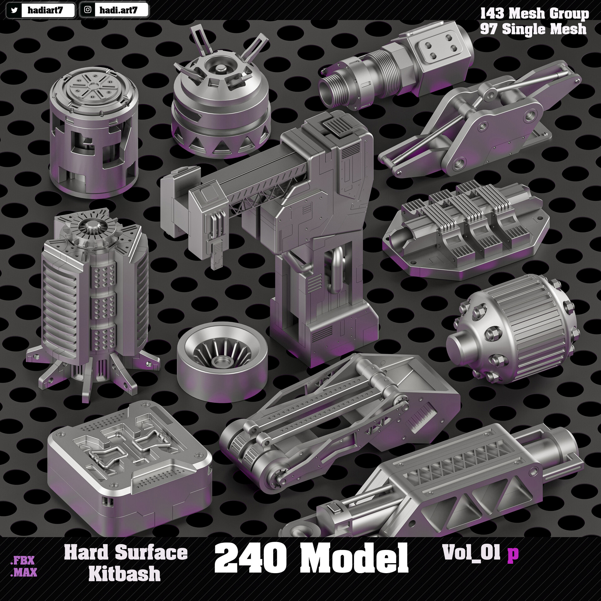 ArtStation - Hard Surface Kitbash 240 Model_VOL01P