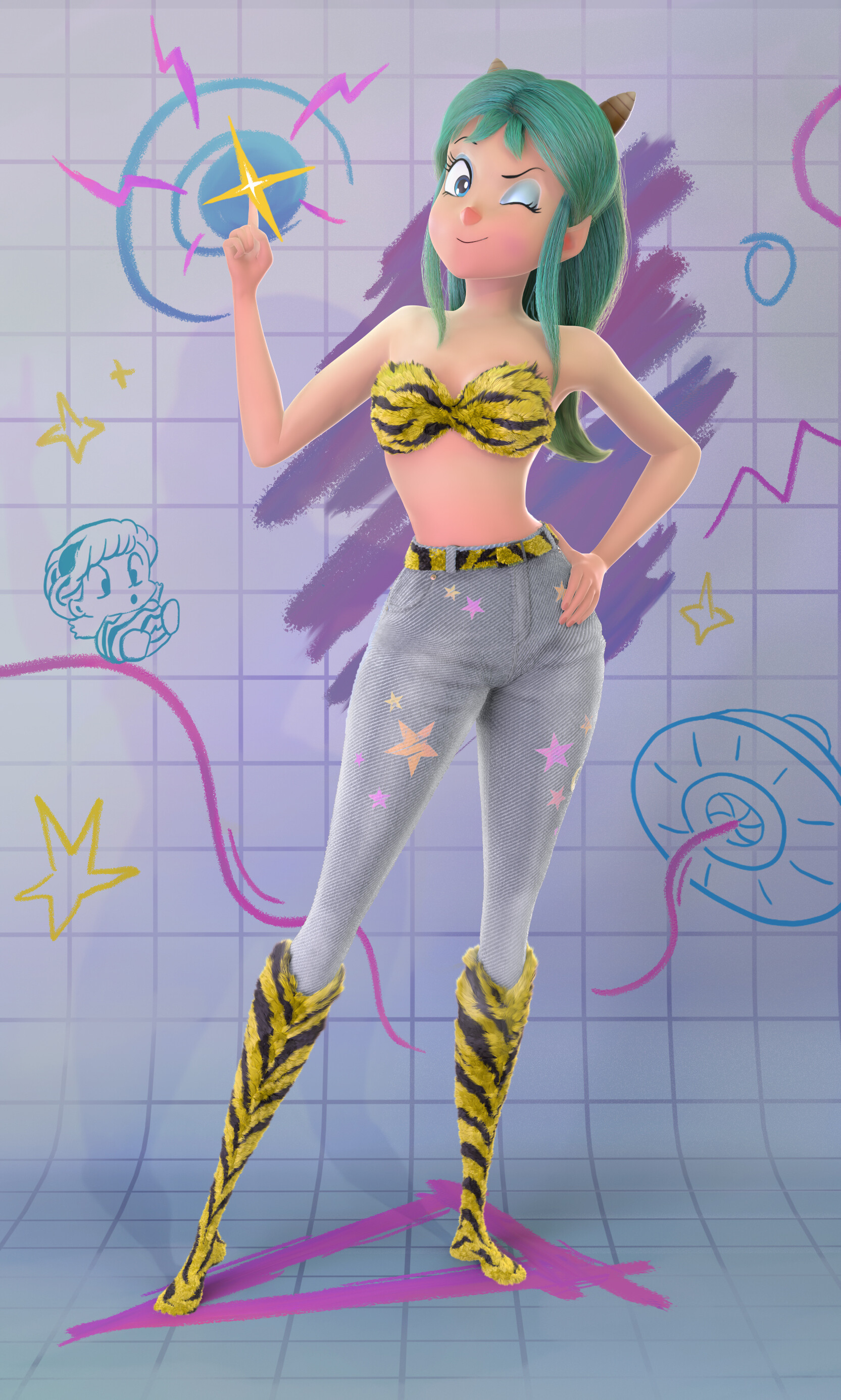 ArtStation - Lum Invader (Urusei Yatsura)