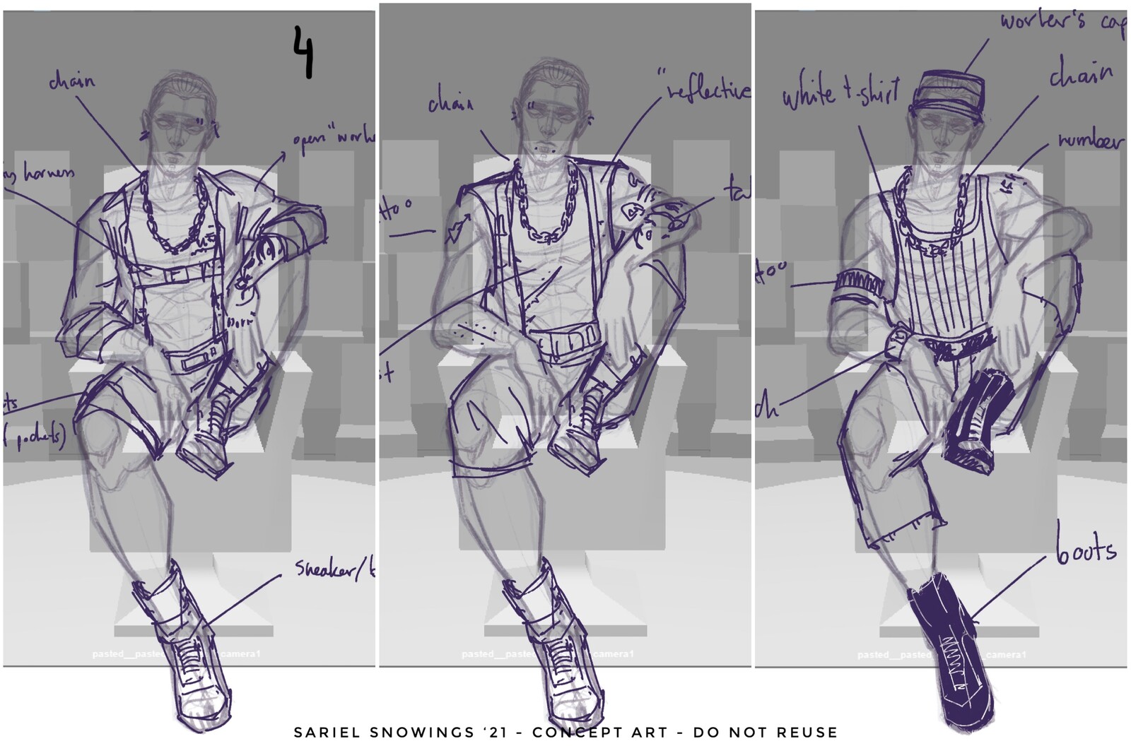 Last three designs for the masculine-voice avatar