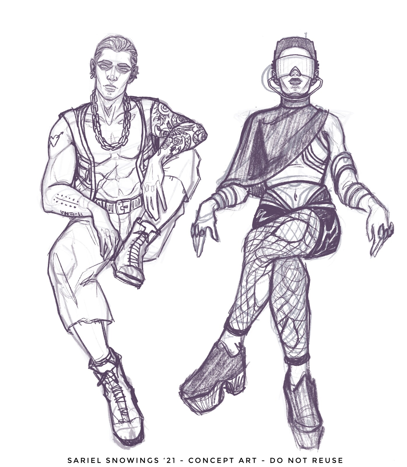 Final designs for "HIM" and "HER"