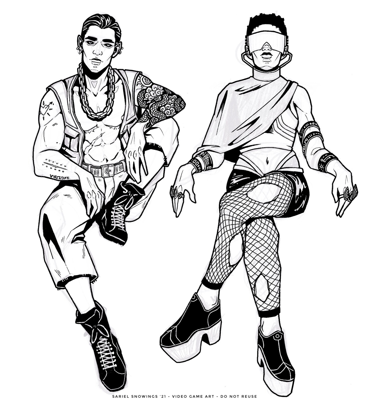 Inks for "HIM" and "HER"