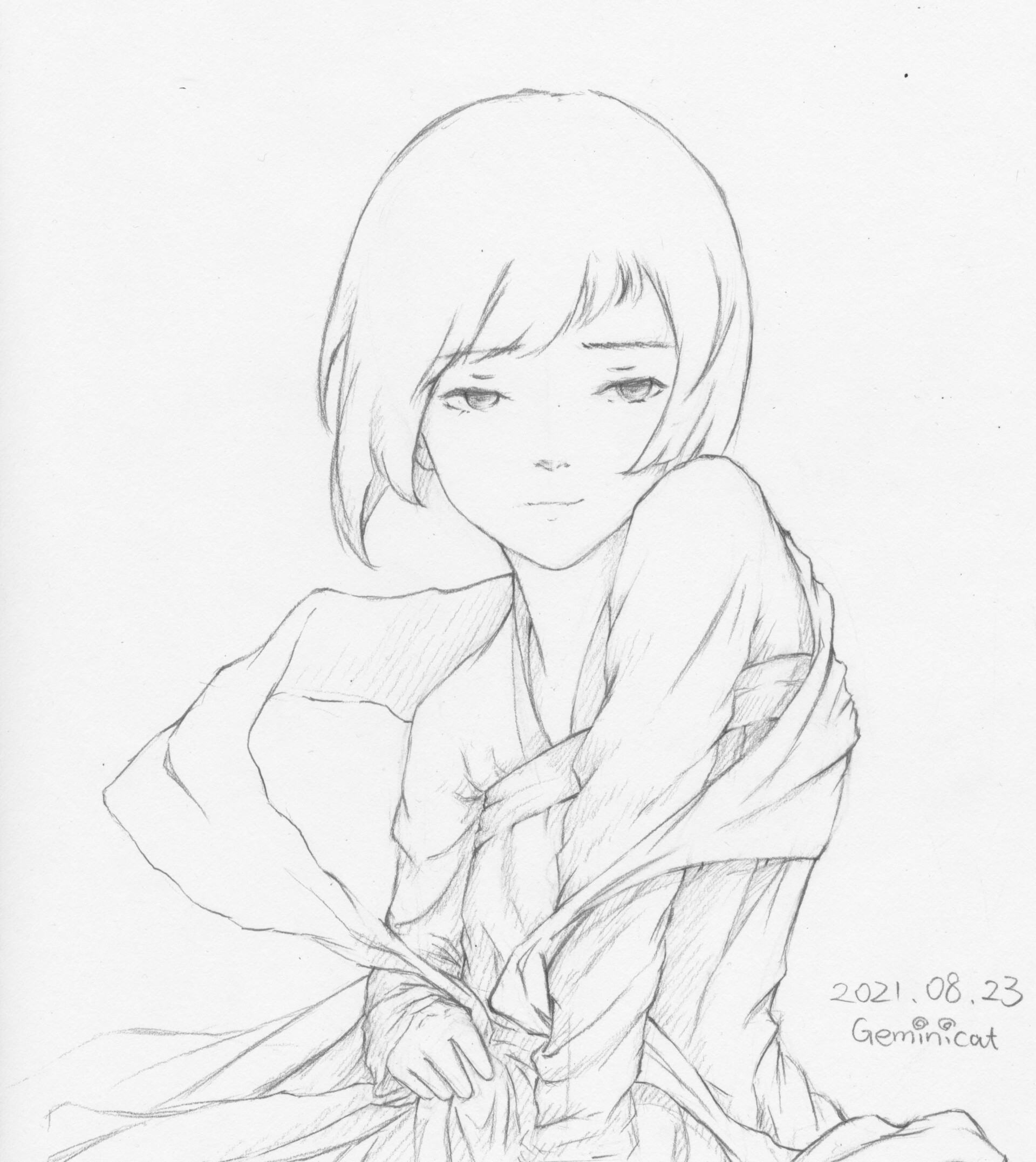 ArtStation - Anime girl drawing
