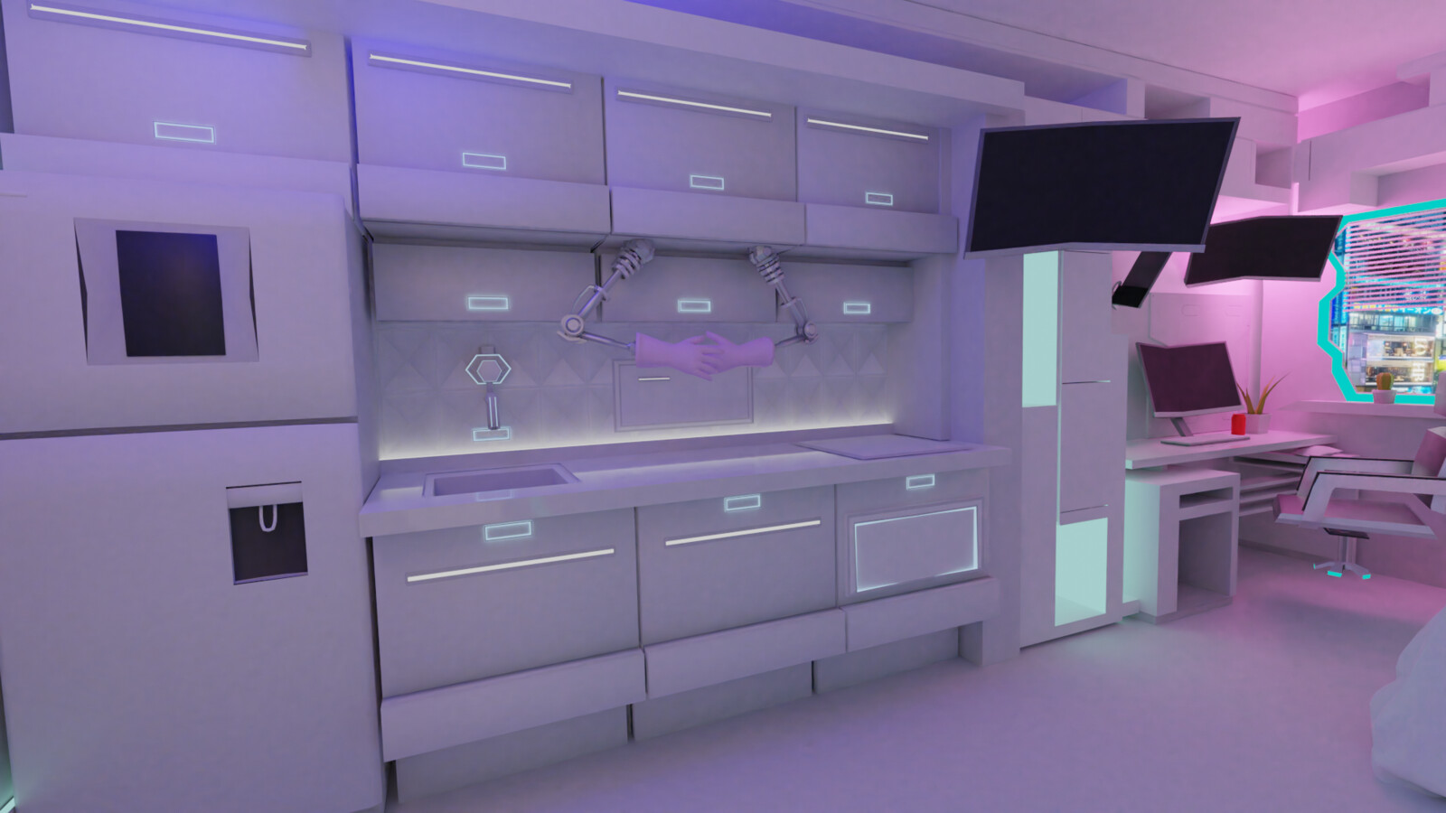 Futuristic kitchen.