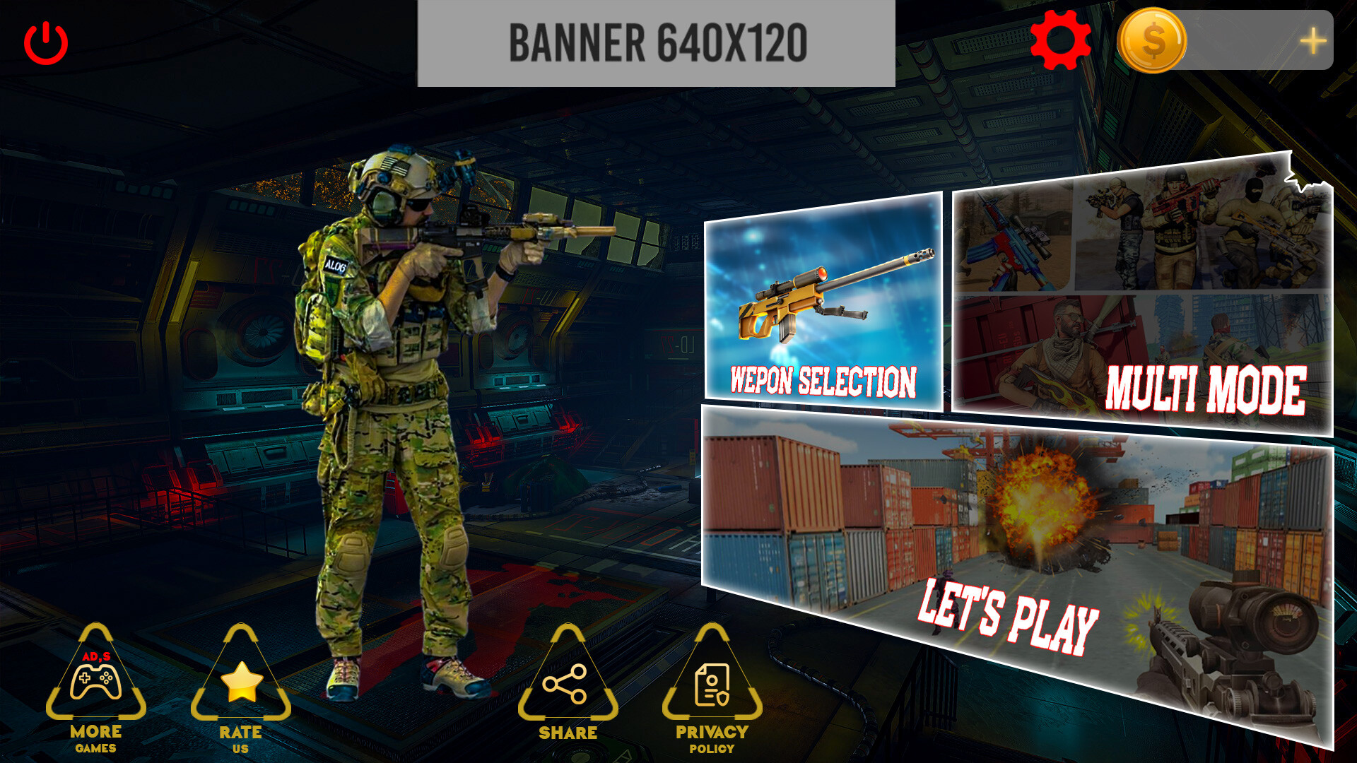 ArtStation shooting game ui 2021